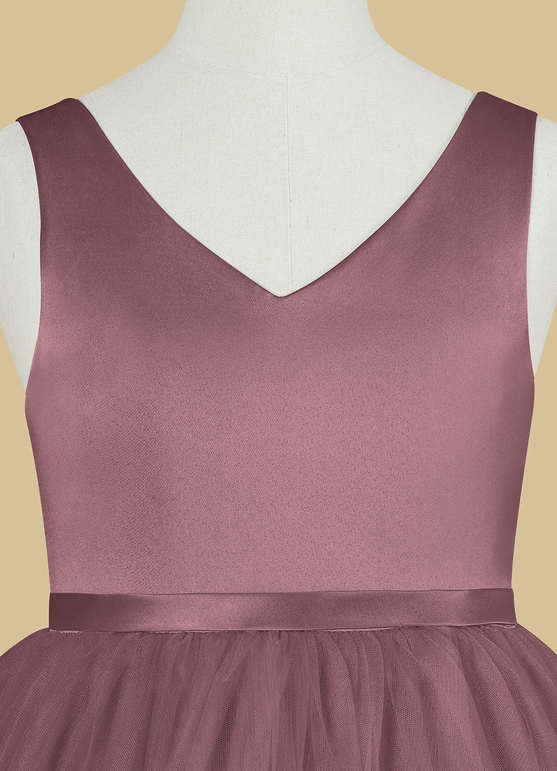 Azazie Marybell Vintage Mauve A-Line Bow Tulle Dress | Azazie Azazie Marybell Vintage Mauve A-Line Bow Tulle Dress | Azazie