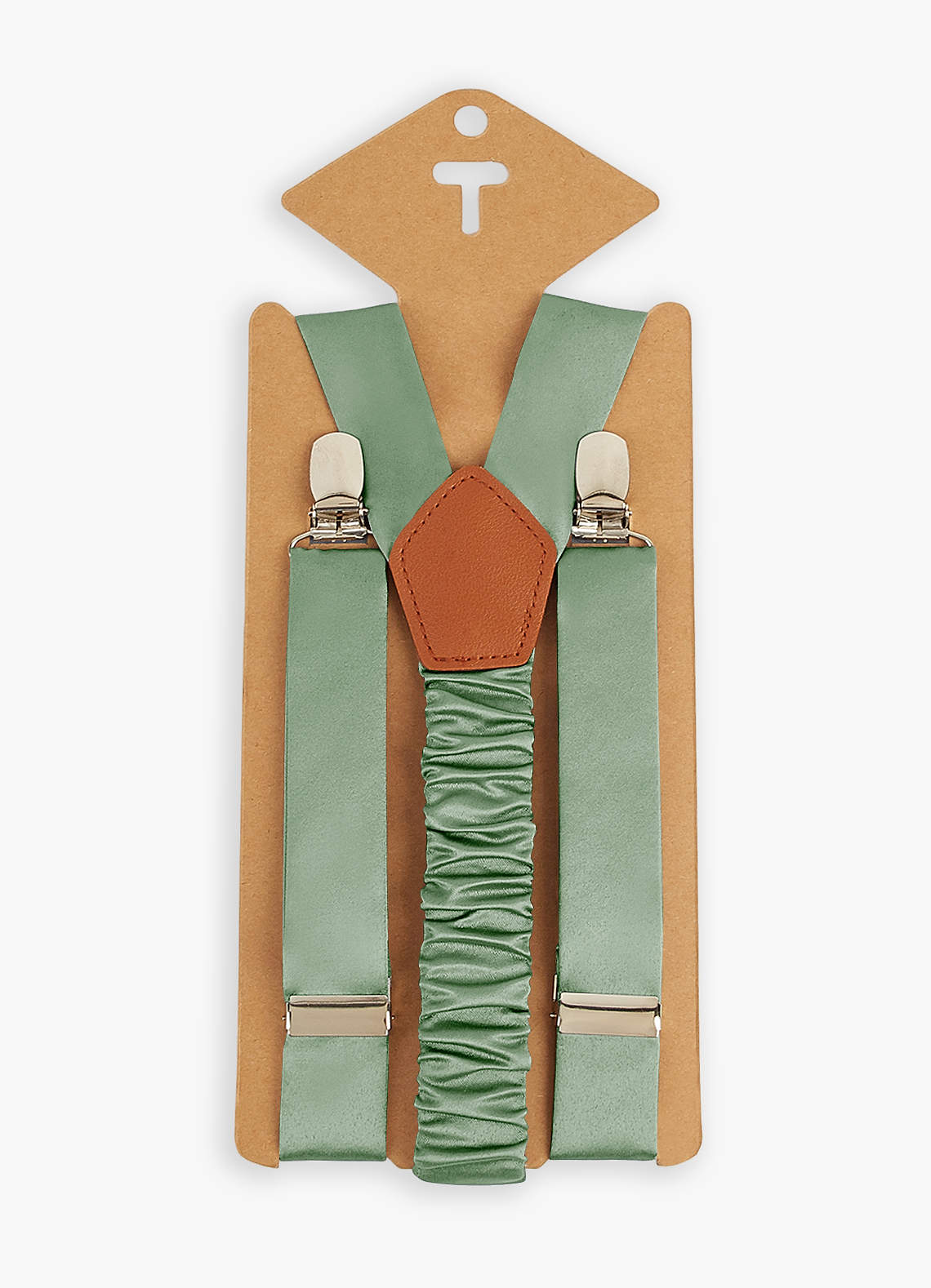 front Matching Color Boy's Matte Satin Suspenders