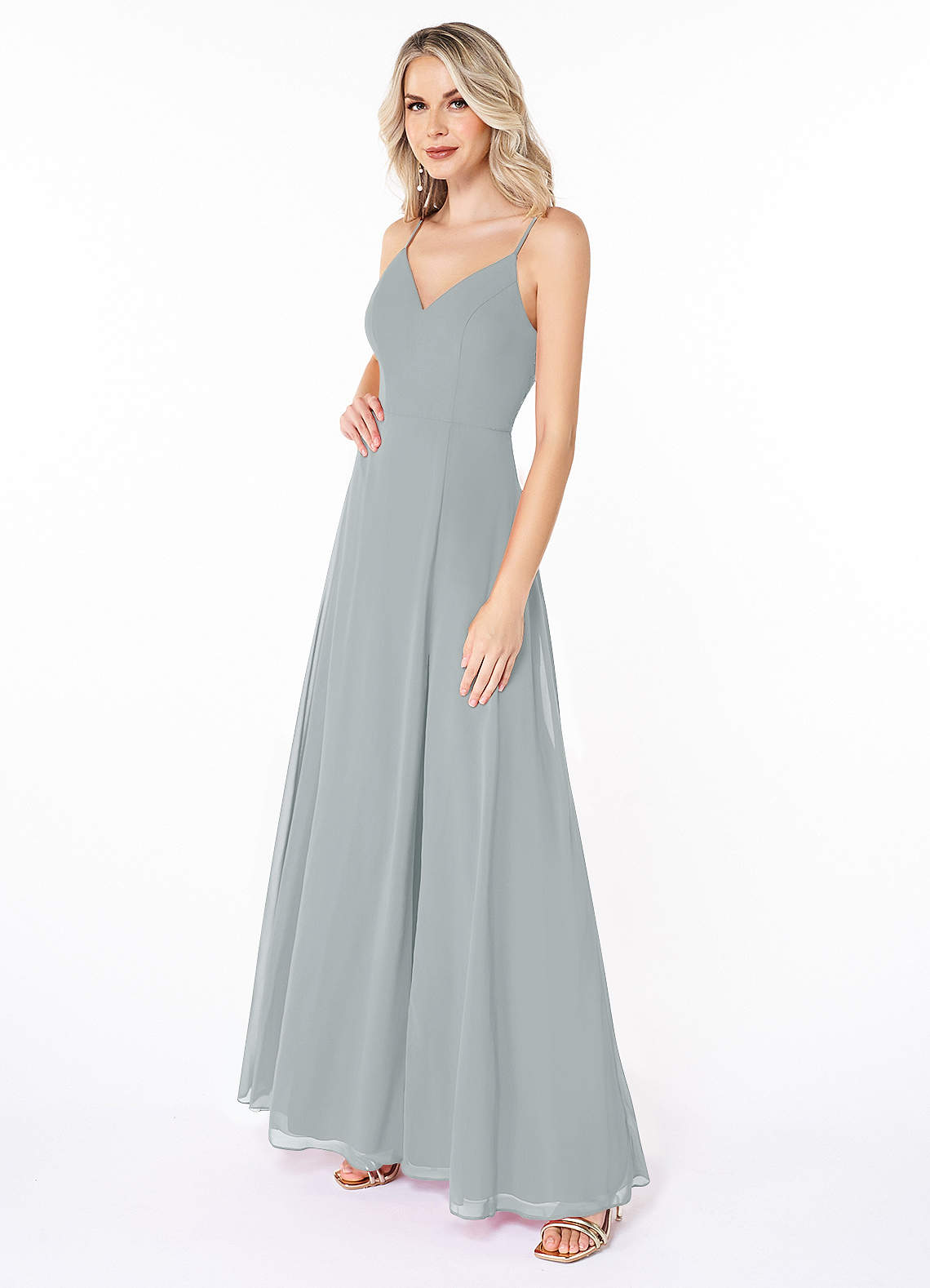 Bluish gray hot sale bridesmaid dresses