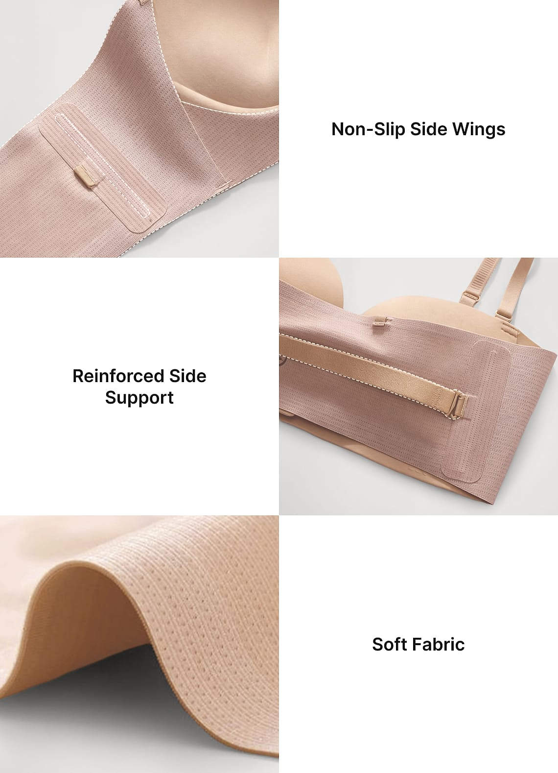front Strapless push-up bh zonder sluiting aan de voorkant (voor cupmaat A/B)