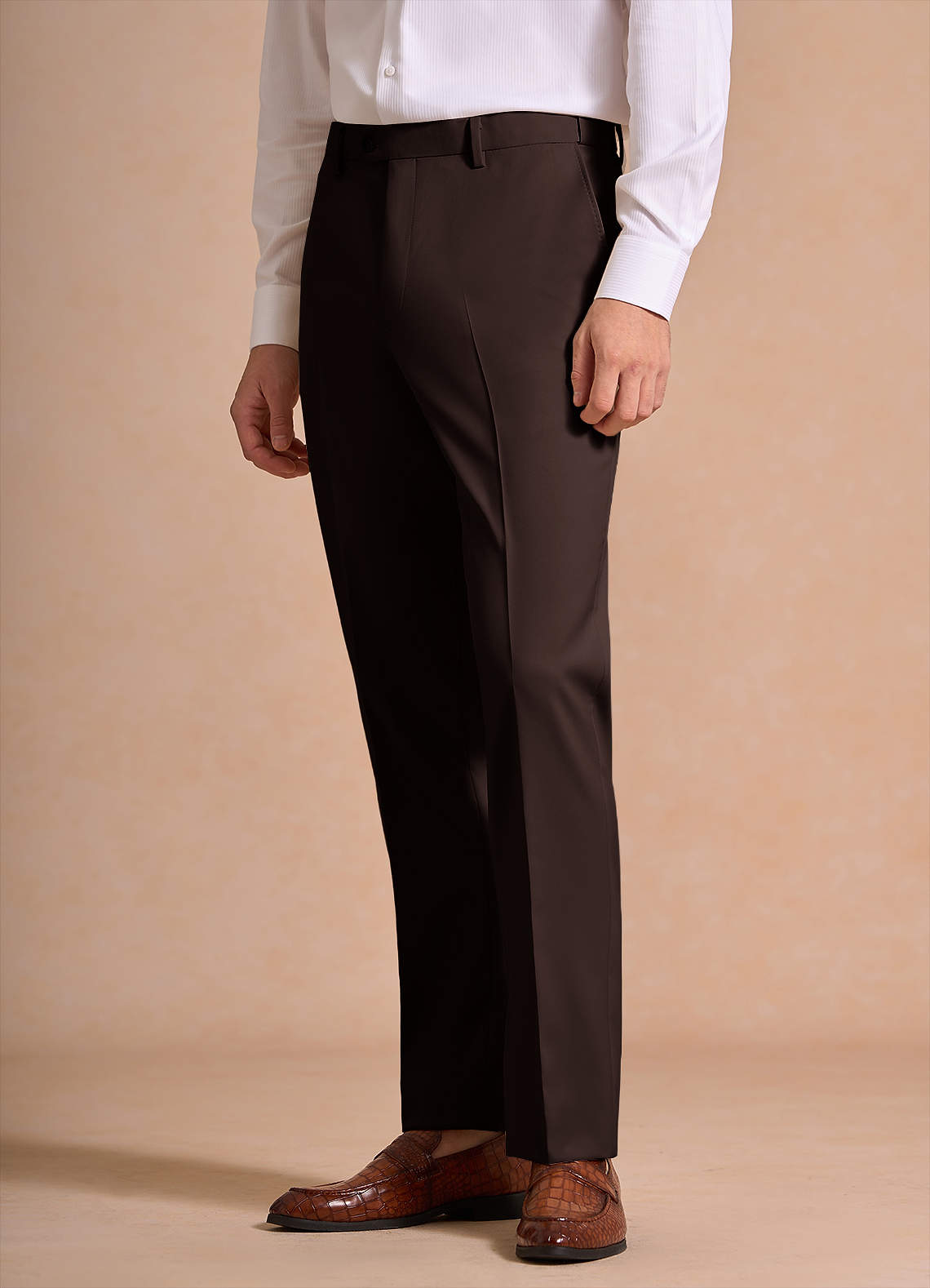 front James Ganache Structured Stretch Dress Pants
