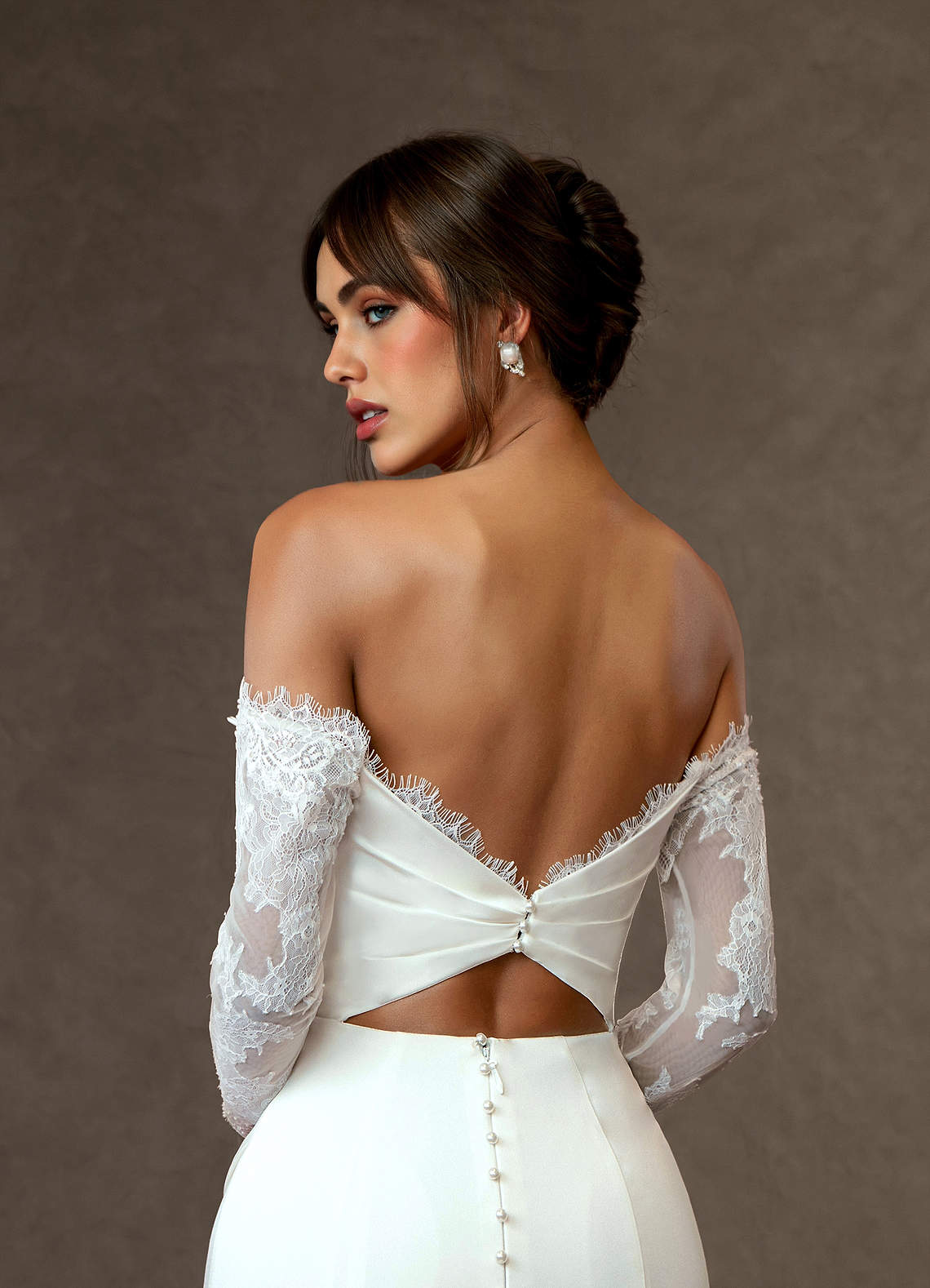 Azazie Onyx Wedding Dresses Diamond White Mermaid Sequins Crepe Back Satin Dress image3
