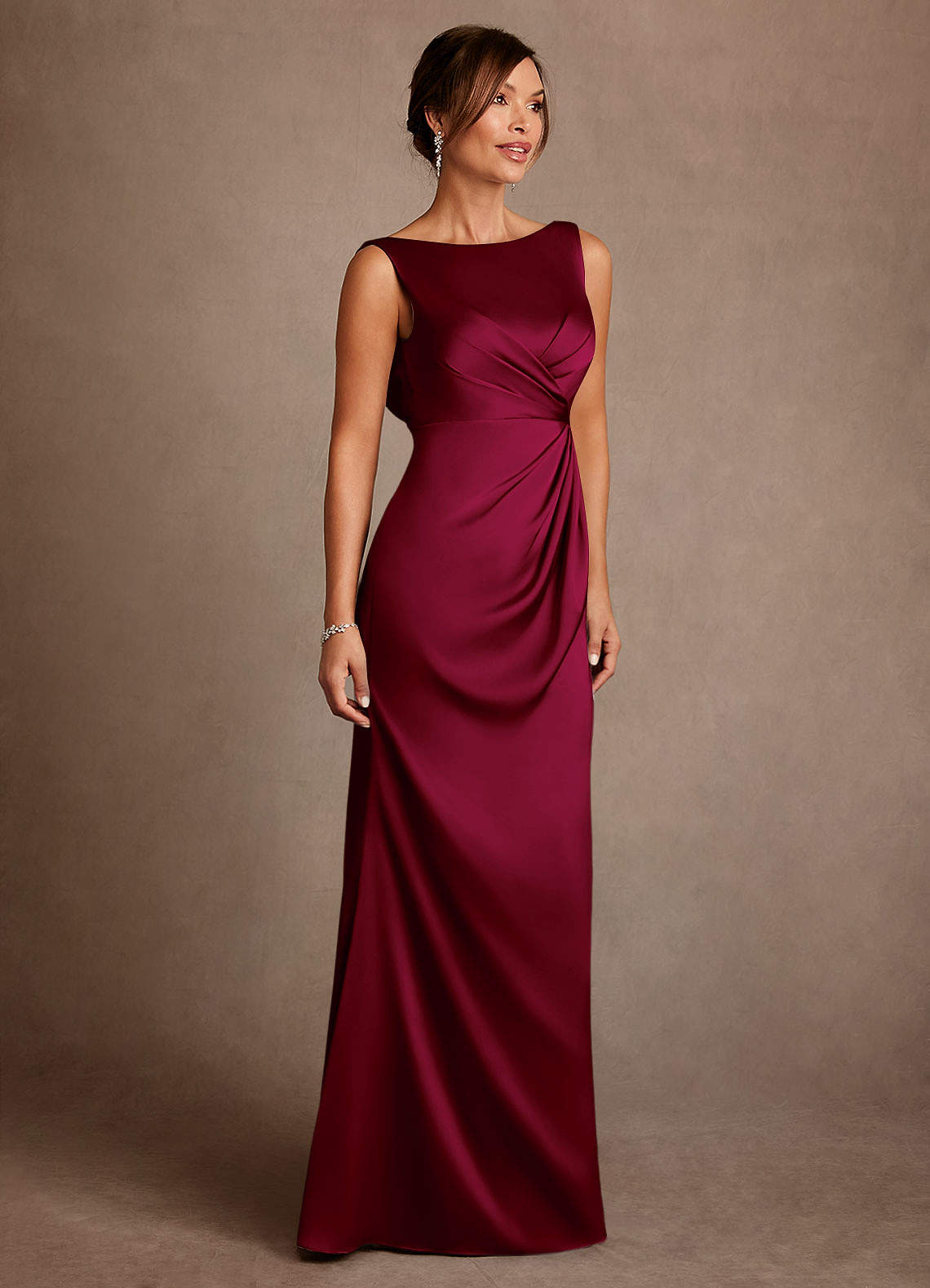 burgundy mother of the bride dress LaDivine S508 Long Formal A Line The Dress Outlet bridal shower Zapaka Women Lace Burgundy Mother