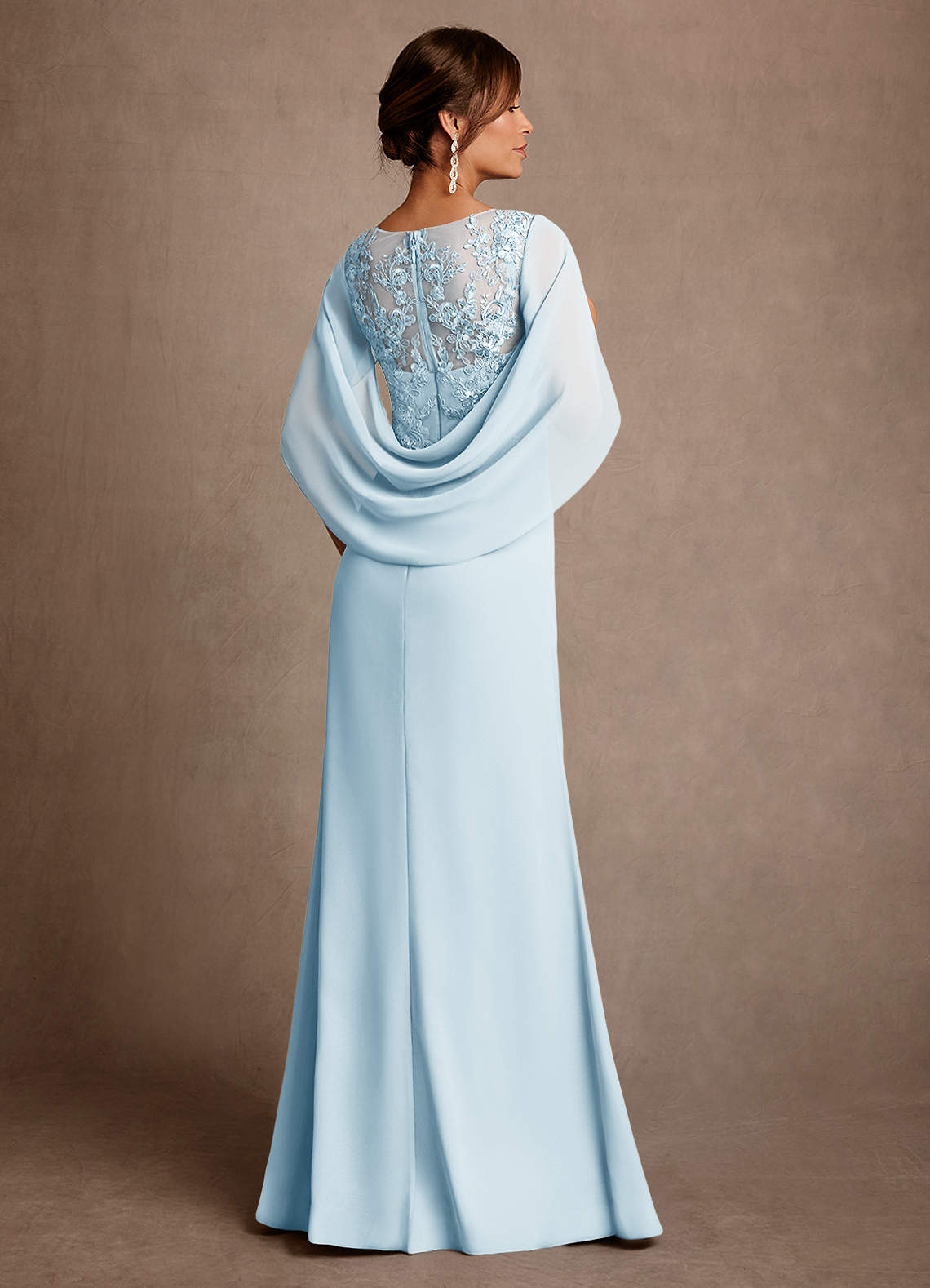 Azazie Santa Clara Mother of the Bride Dresses Sky Blue A-Line Lace Dress image1