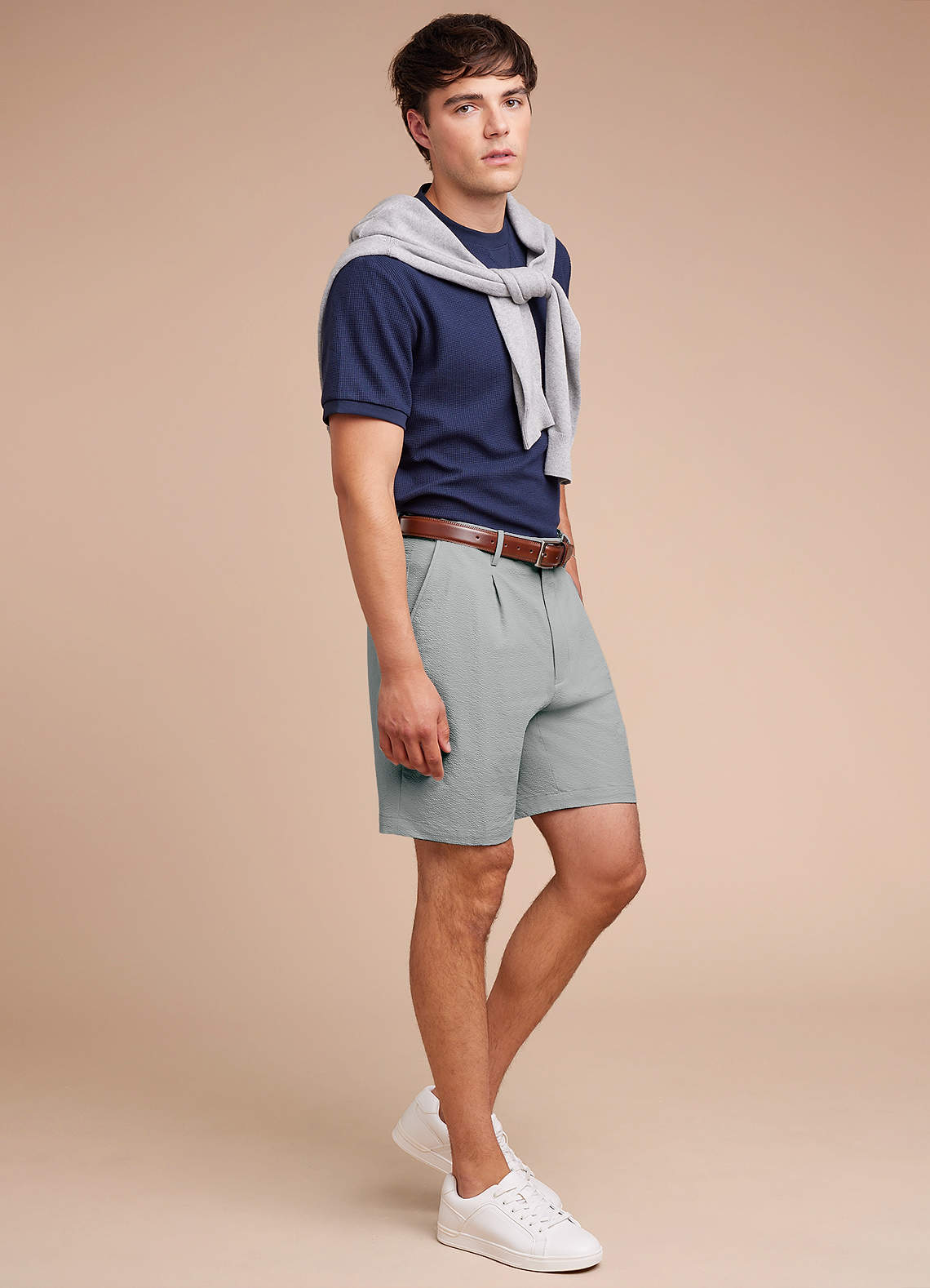 front Miles Seersucker Dress Shorts
