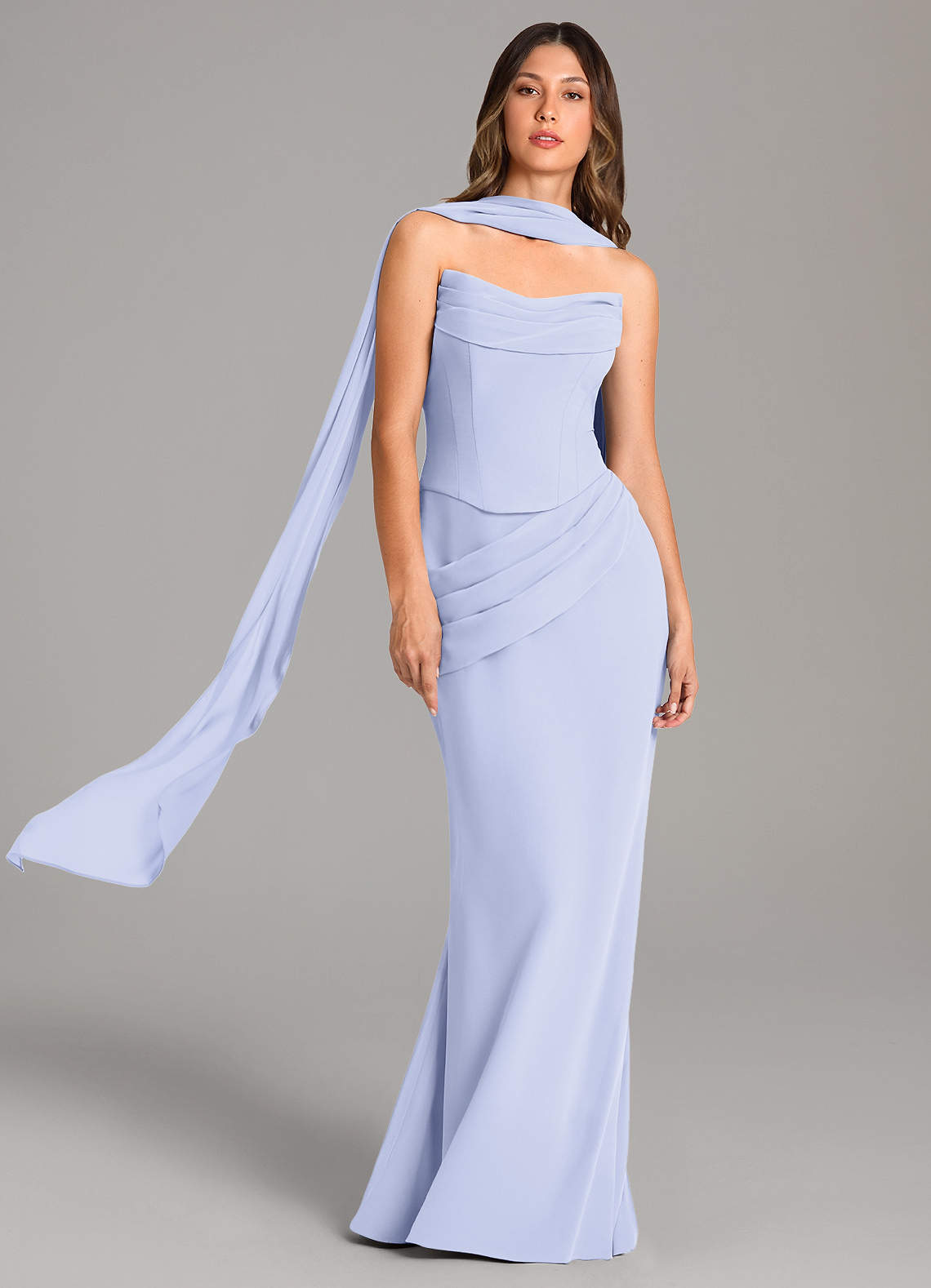 Azazie Sorrel Bridesmaid Dresses Lavender Mermaid Corset Chiffon Dress image1