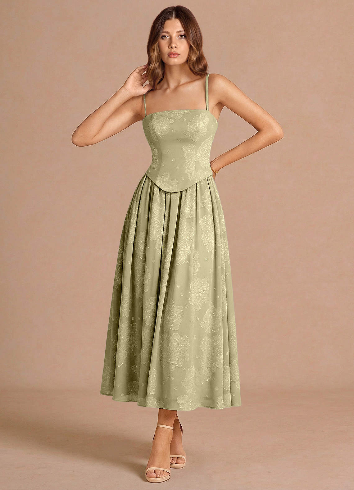 Vestido Celadón Midi Isaura image2