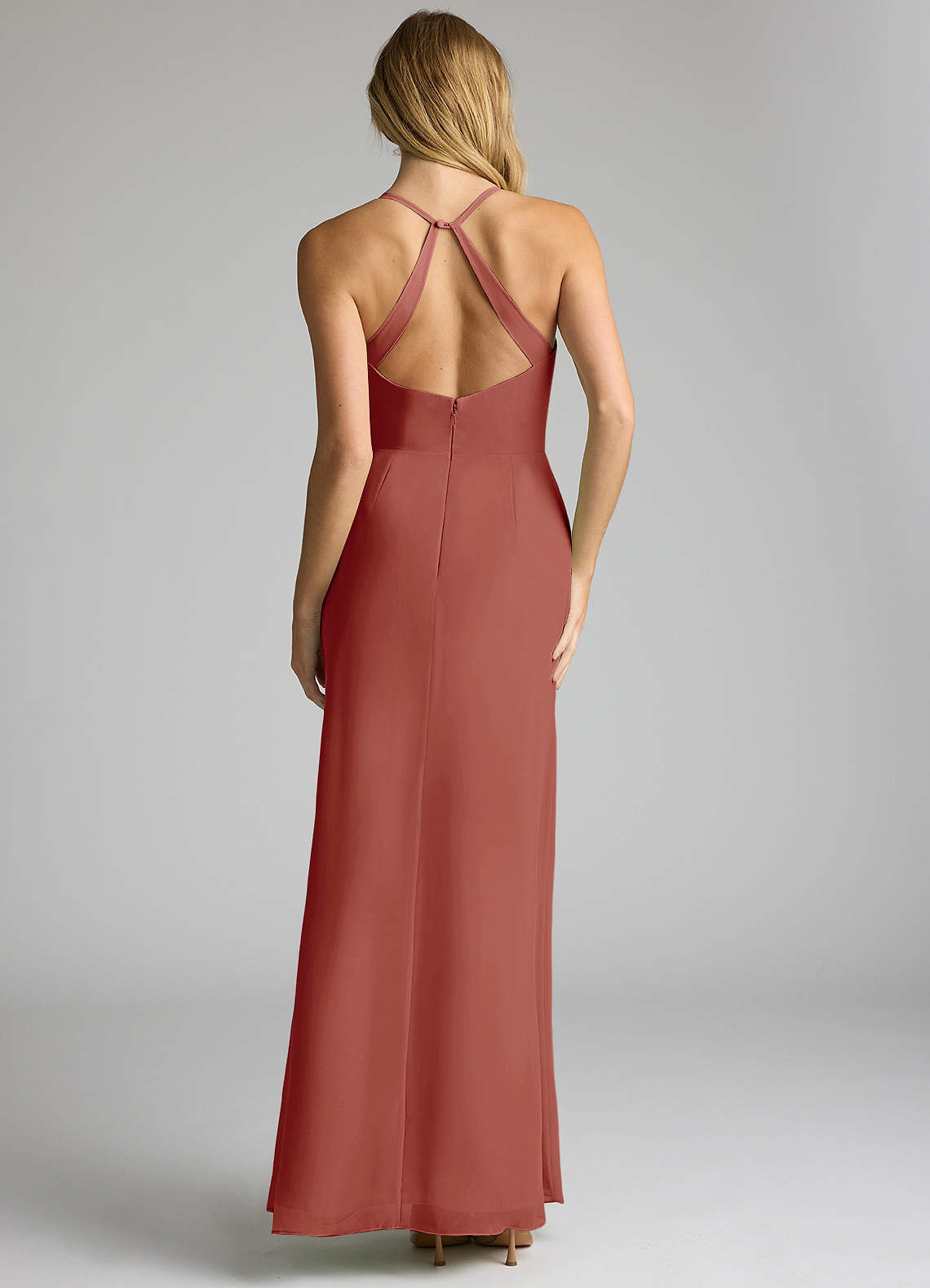 terracotta pink bridesmaid dresses Terracotta Bridesmaid Dress Shiny Satin Size 3X