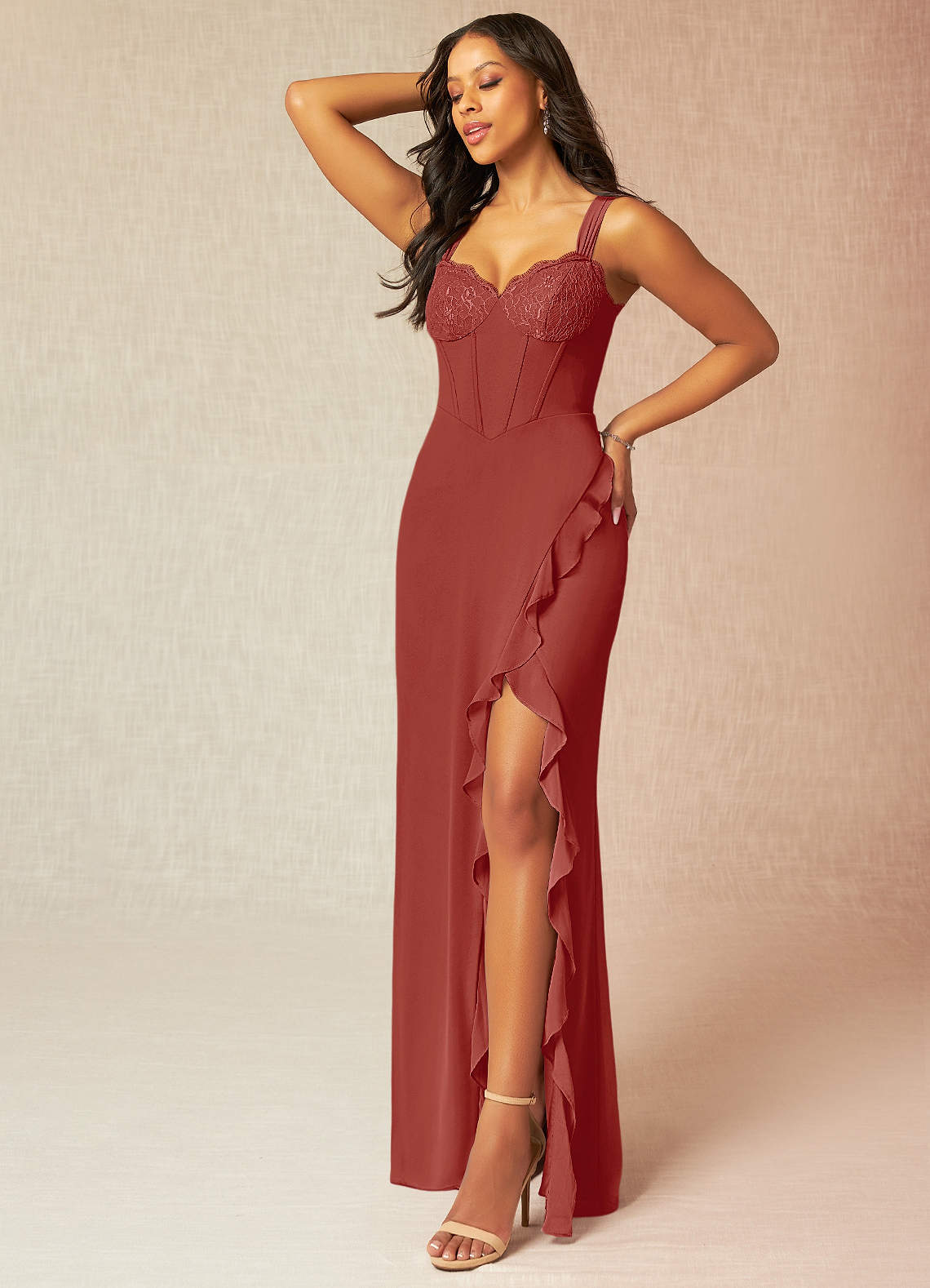 Azazie Camellia Ready to Ship Terracotta Bridesmaid Dresses | Azazie