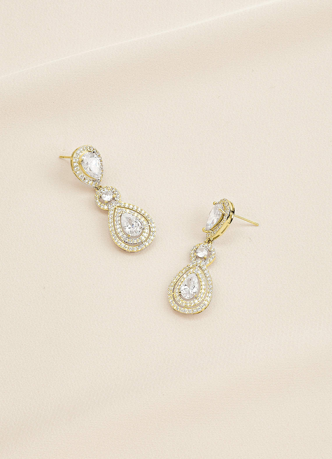 front Vintage Inspired Crystal Drop Earrings