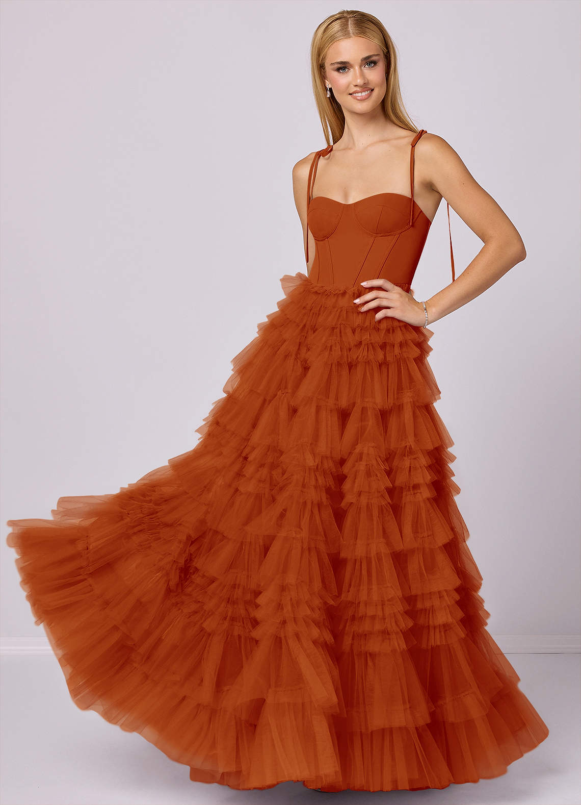 Barbie ♥ Azazie Bridesmaid Dresses Paprika A-Line Sweetheart Neckline Tulle Dress image1