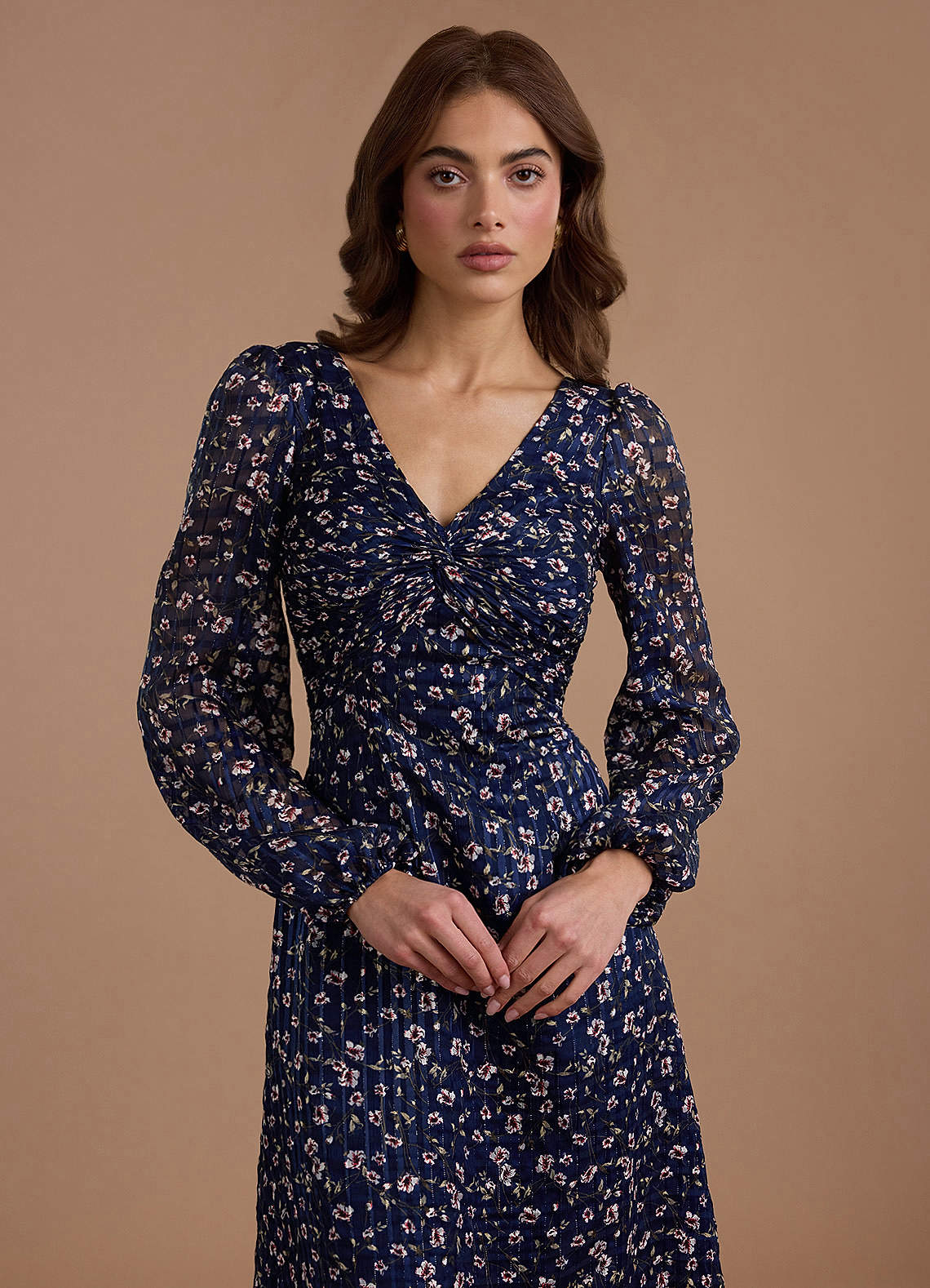 Edith Floral Gingham Midi Dress image2