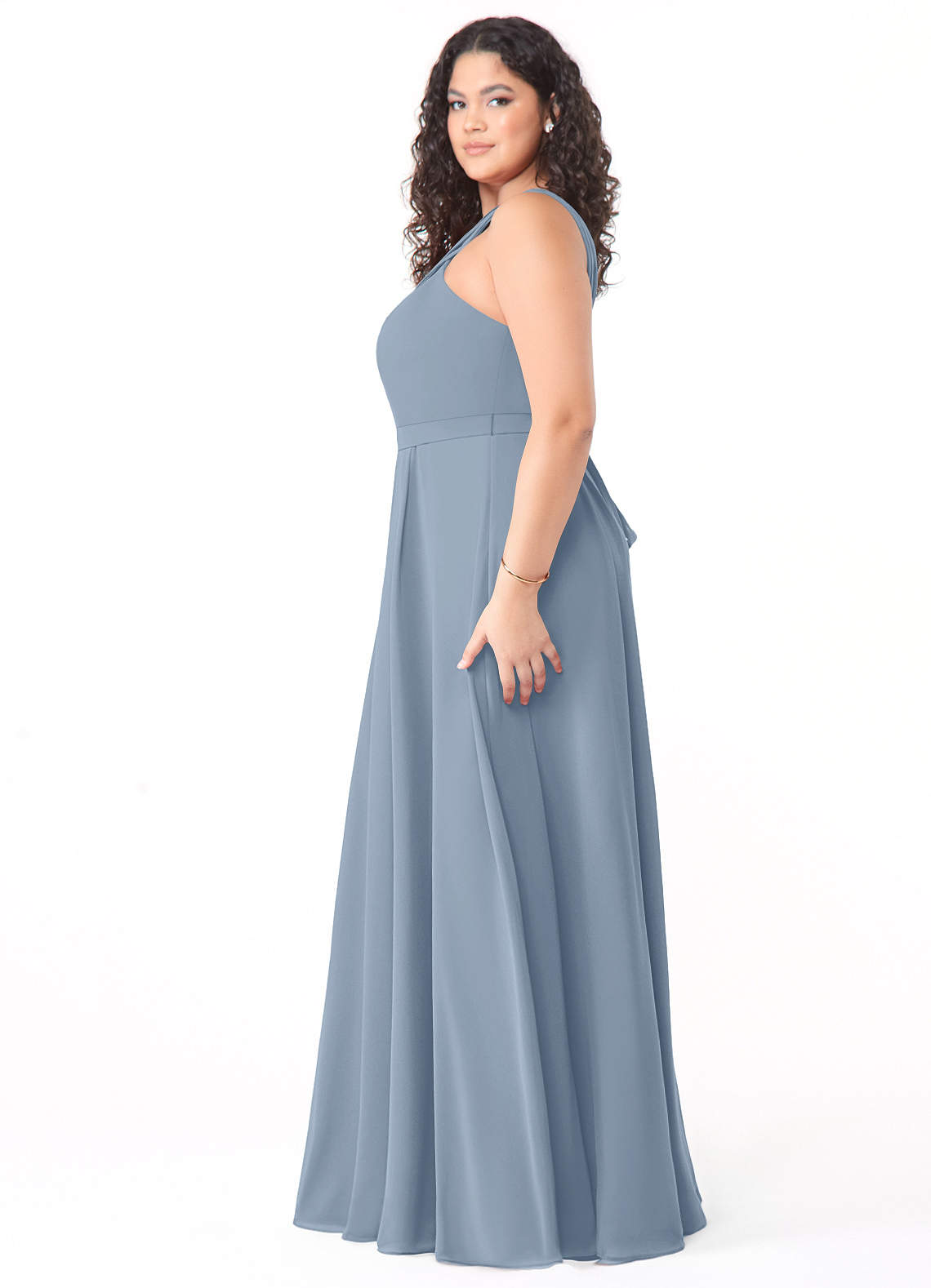 Formal Dress Plus Size Dusty Blue Bridesmaid Dresses A-Line Sweetheart  Off-The-Shoulder Plus Size