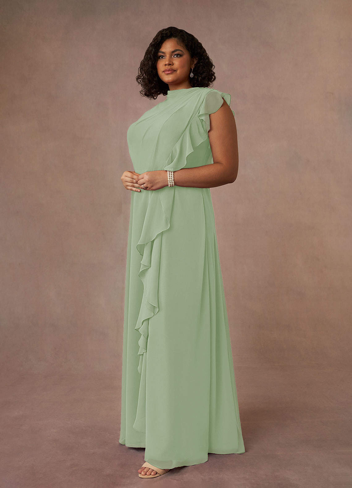 plus size mother of the bride dresses sage green Cicinia Dusty Sage Plus Size Mother Of The Bride Dress Long Chiffon A-line Plus Size V-neck Backless Floor Length