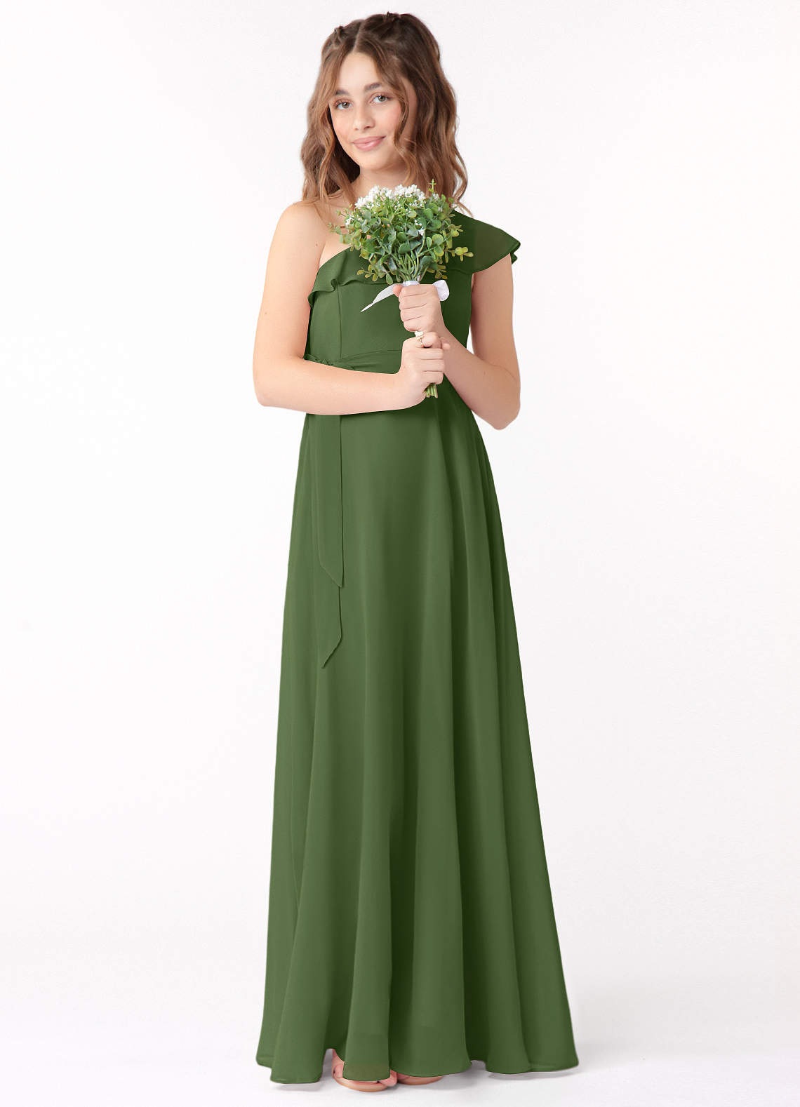 Tie Shoulder Chic Asymmetrical Green Dress