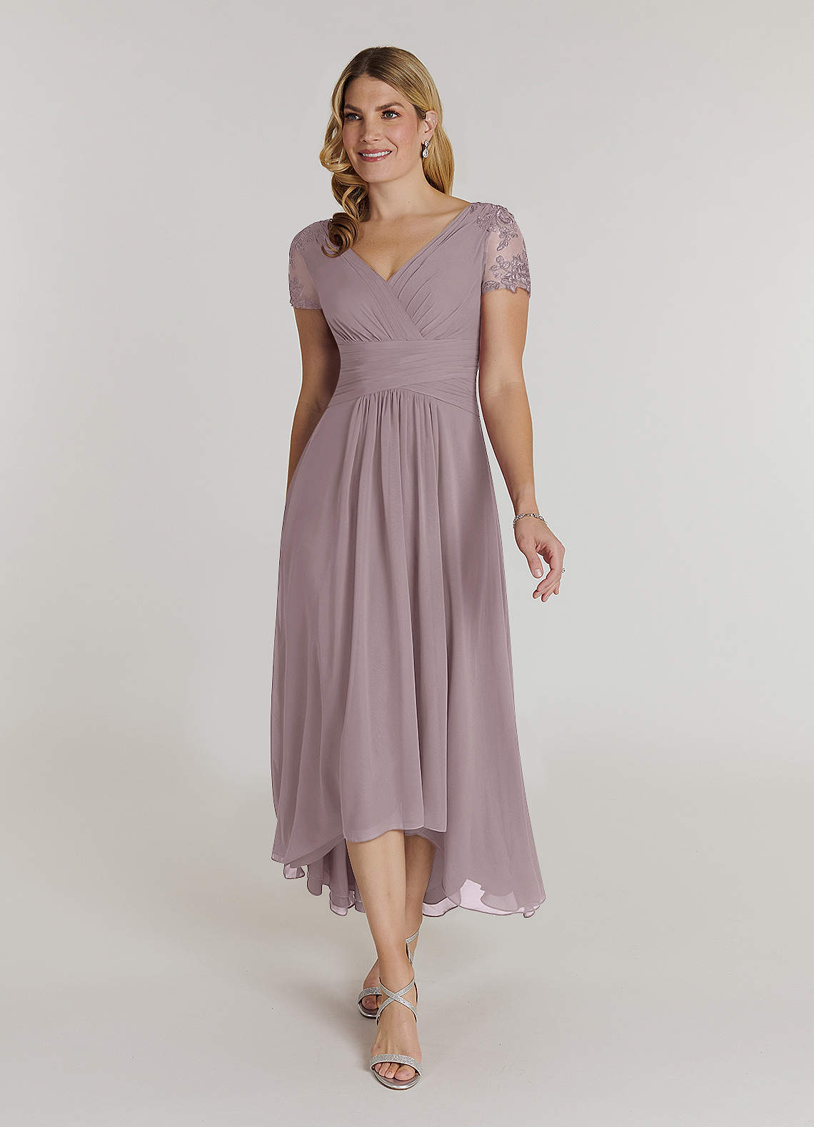 Azazie Thais Abiti per la Madre della Sposa Abito A-Line in Chiffon Pizzo Dusk image1