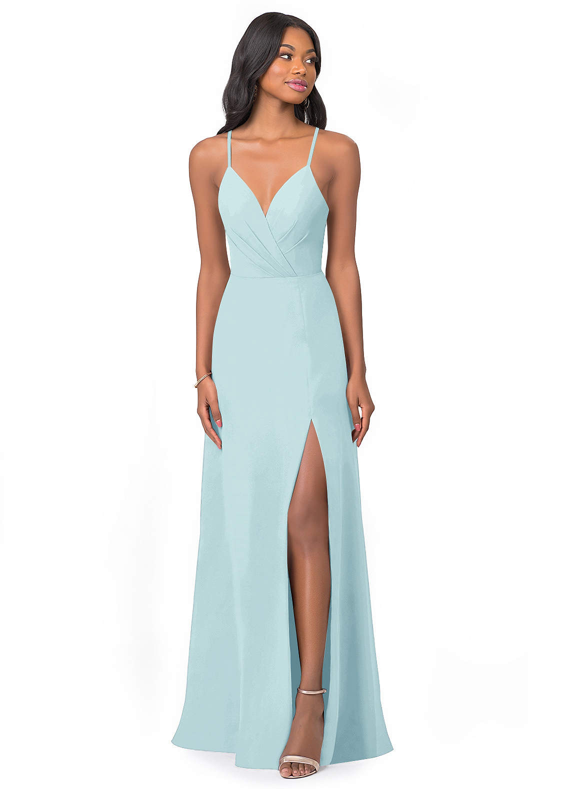 Sea glass 2024 blue bridesmaid dress