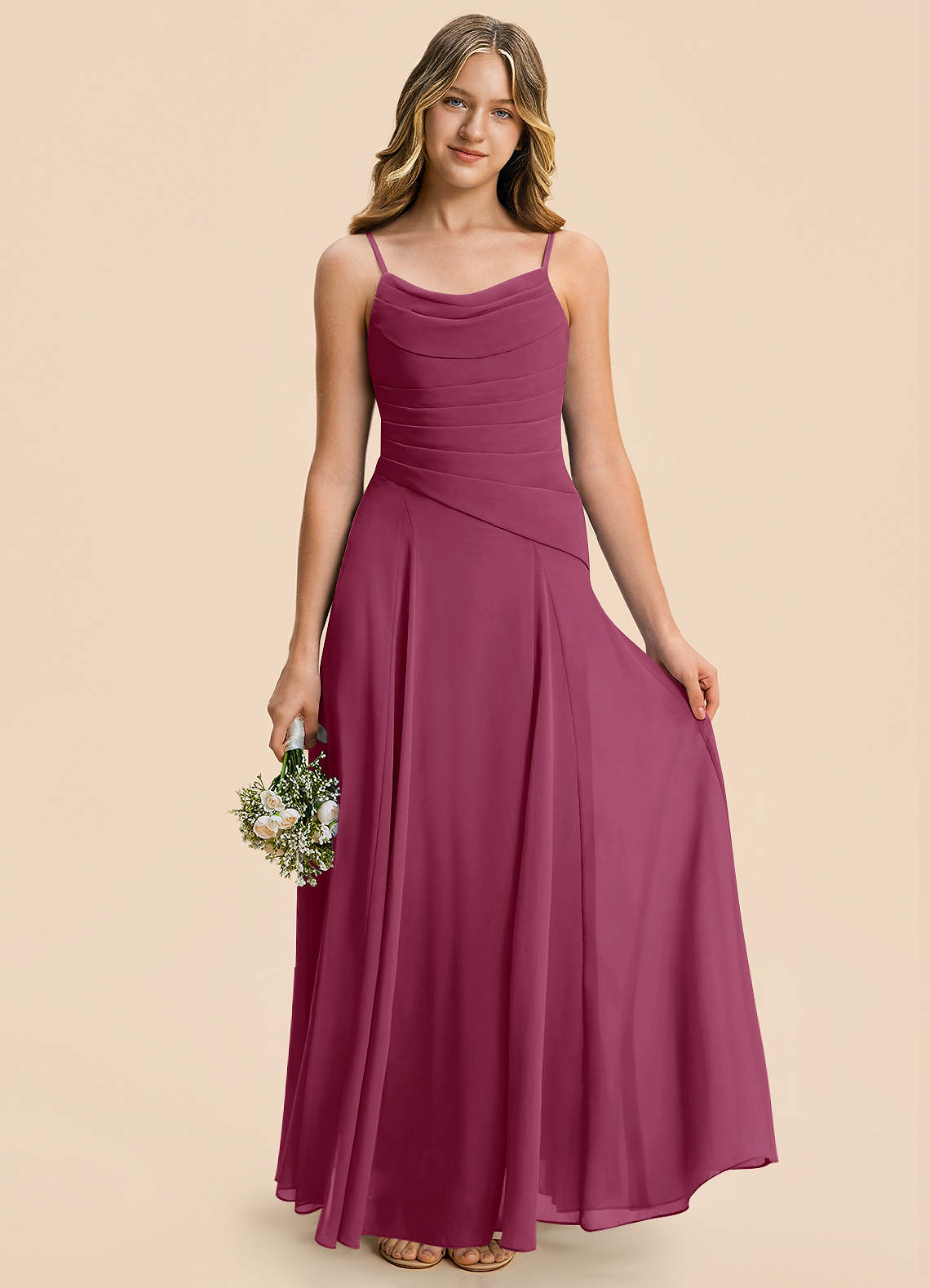 mulberry junior bridesmaid dresses Azazie Gabriela Color:Mauve