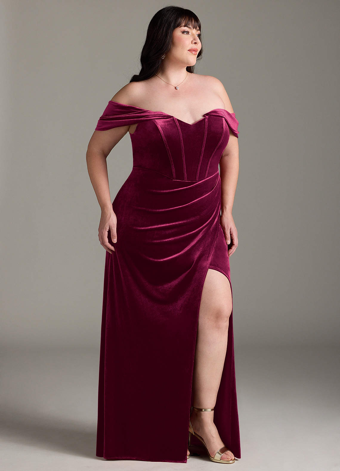 Azazie Jas Ready to Ship Cabernet Velvet Bridesmaid Dresses | Azazie