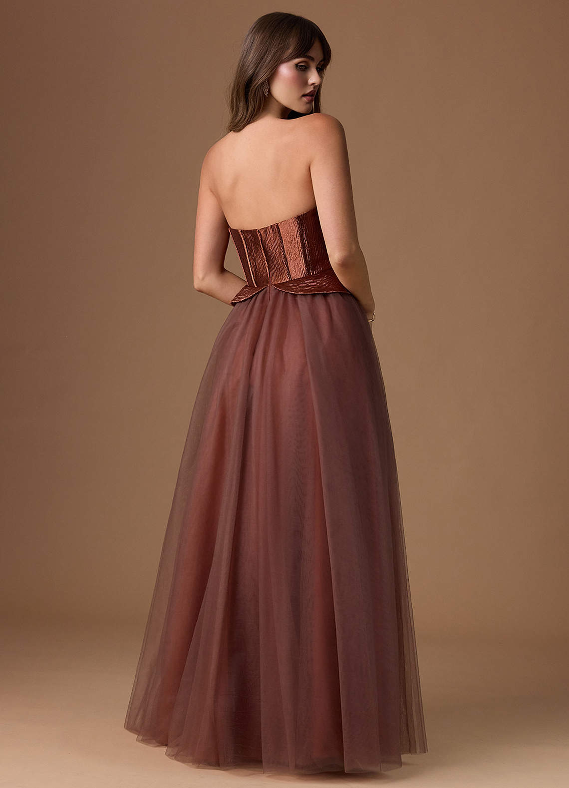 metallic rust dress Strapless Straight, Addison Tube Maxi Dress in Rust, Size XL, For Vacation