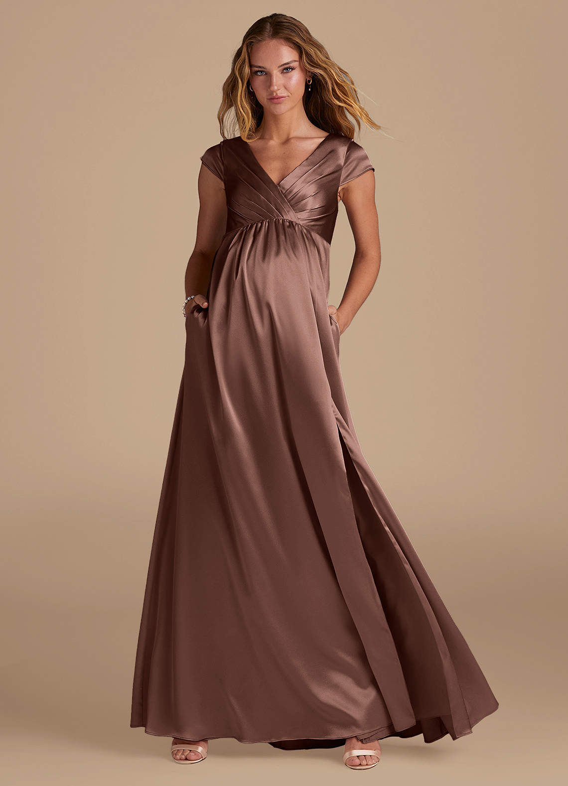 red wine bridesmaid dresses long Ziva Maternity & Feeding Crushed Fabric A-Line Dress with Zip & Pocket –  ZIVAMOMS main image 0