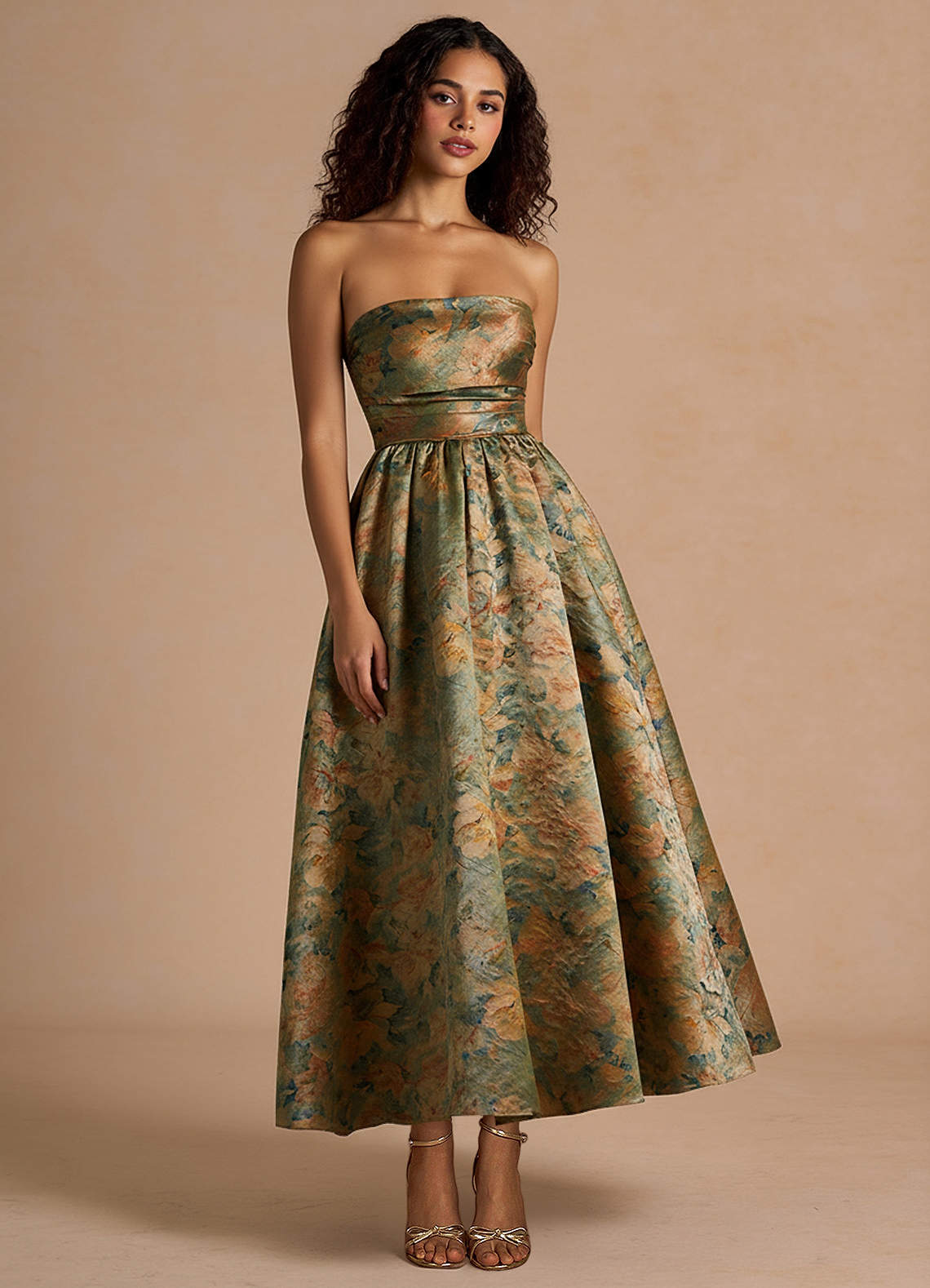 Ziva Vintage Teal Maxi Dress image2