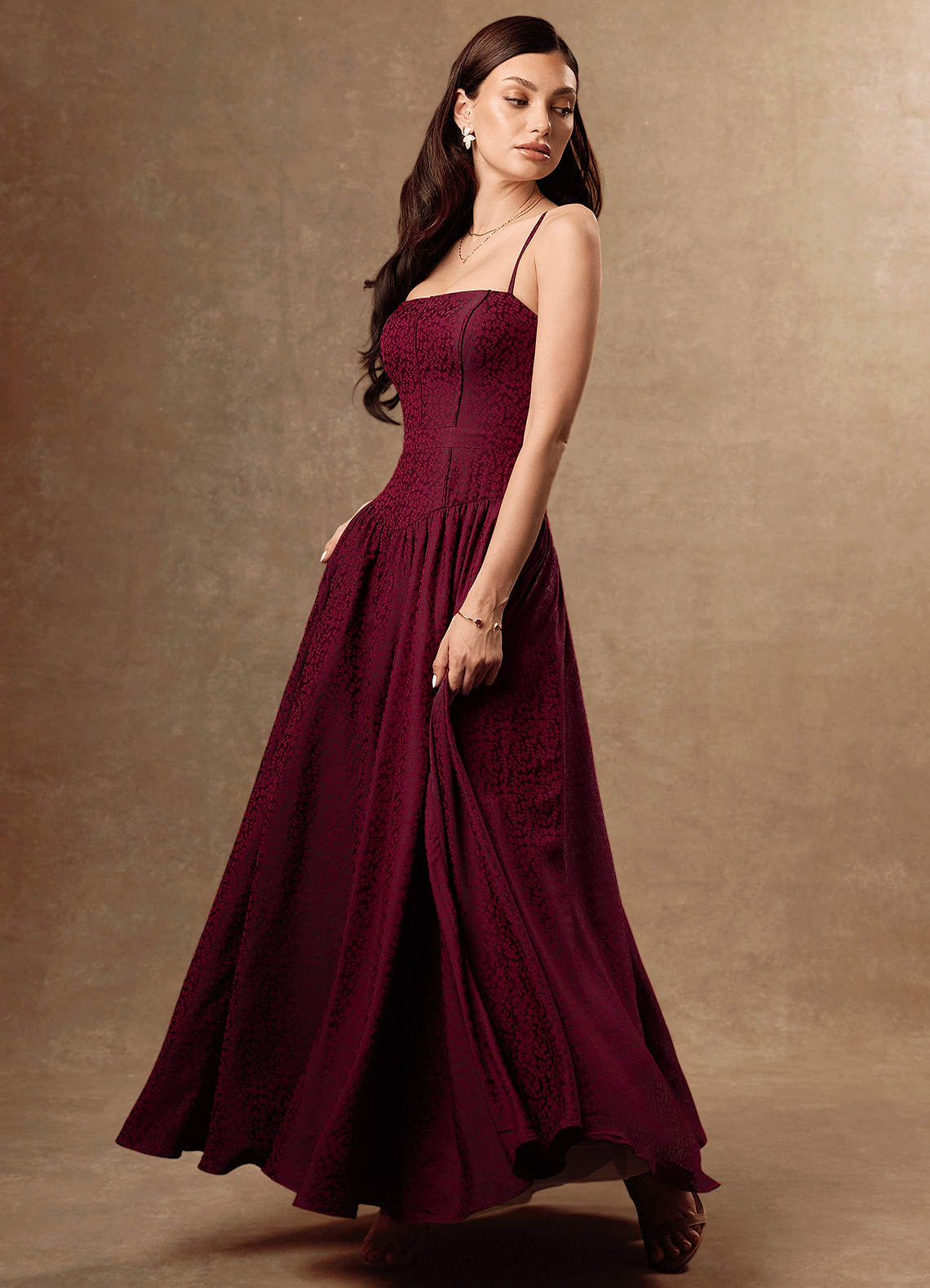 Alice Maroon Maxi Dress | Azazie