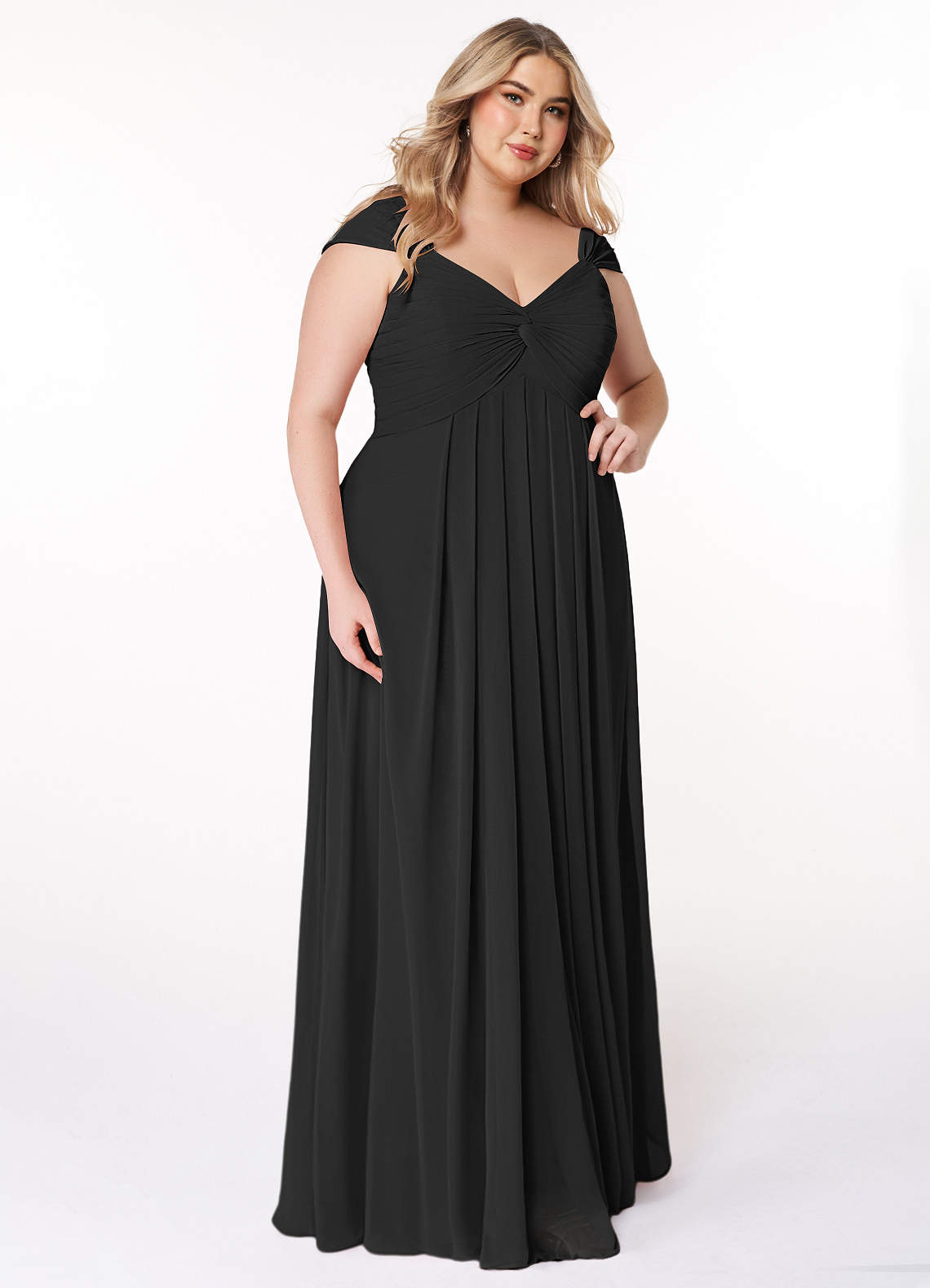 Azazie Kaitlynn Black Chiffon Bridesmaid Dresses | Azazie