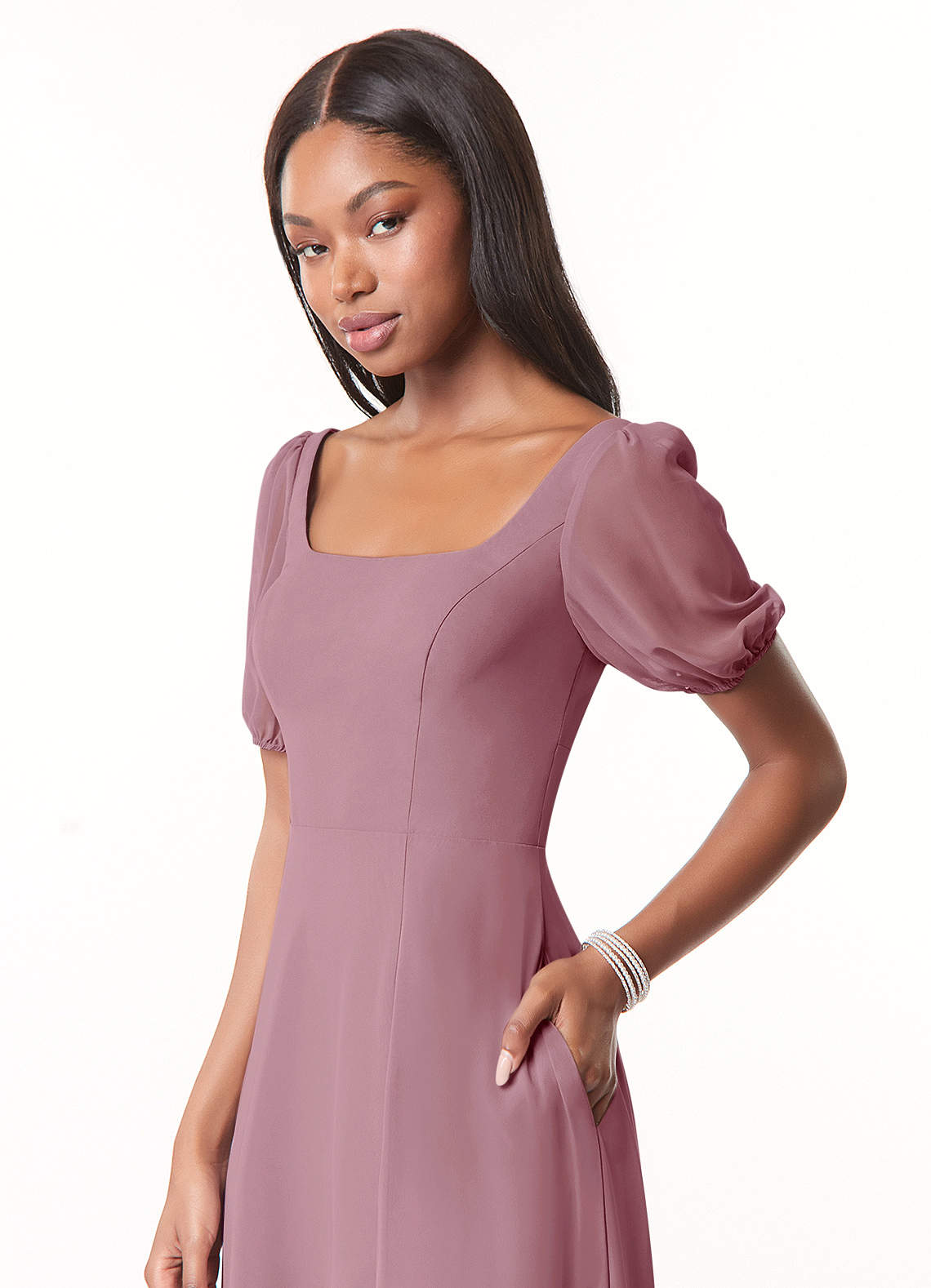 Azazie Alani Vintage Mauve Chiffon Bridesmaid Dresses | Azazie