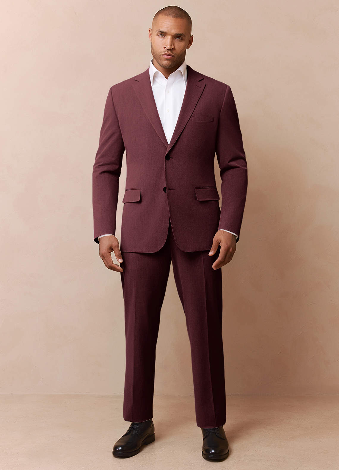 front James Cabernet Structured Stretch Suit
