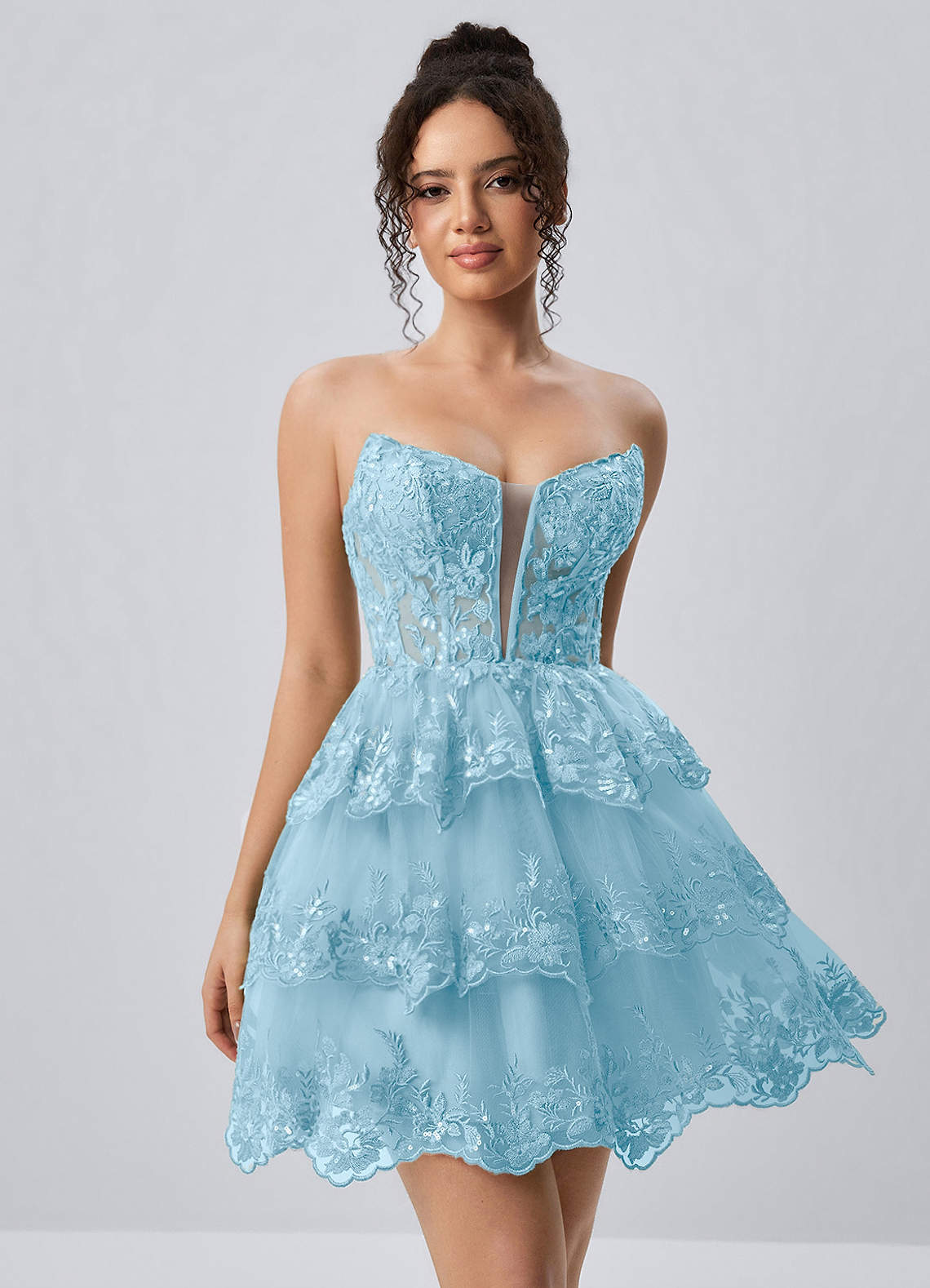 a-line corset mini dress in teal Teal Off-Shoulder Corset Homecoming Dress A-Line Ruffle Tiered Mini Prom Gown
