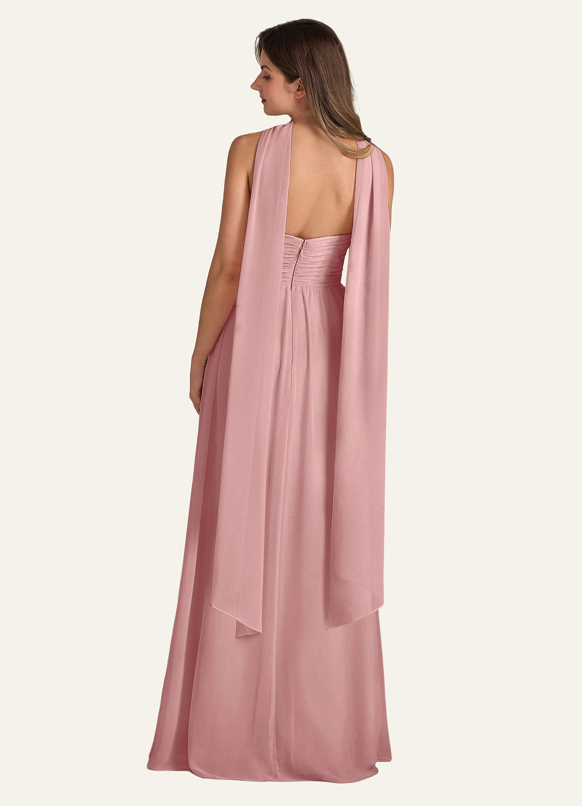 front Azazie Matching Color Chiffon Scarf