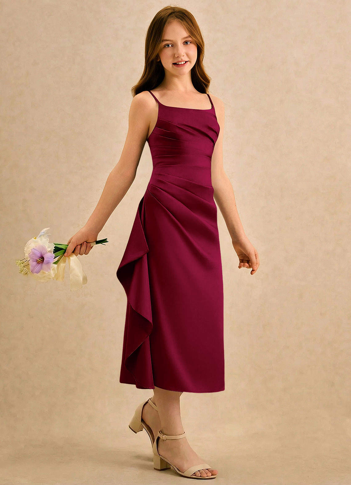 burgundy dresses for girls Burgundy Dress with Embroidered Bodice and Layered Skirt