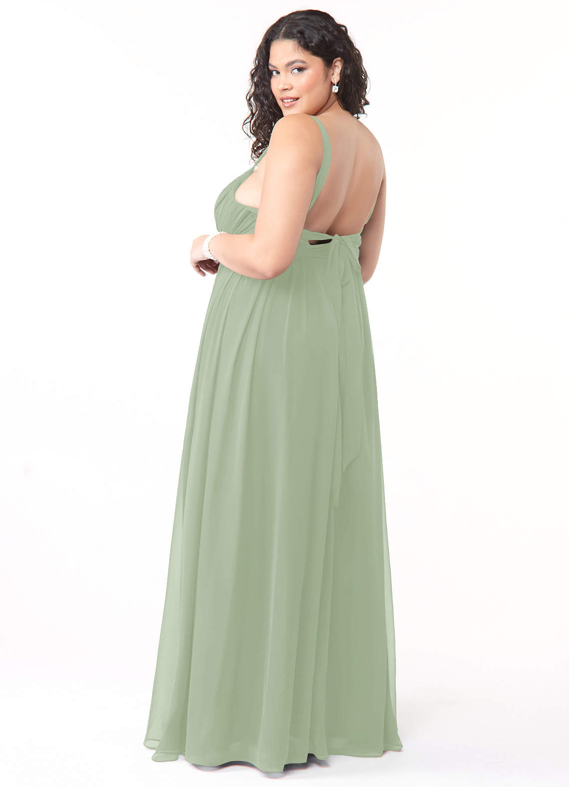 Dusty Sage Azazie Aziza Bridesmaid Dresses | Azazie