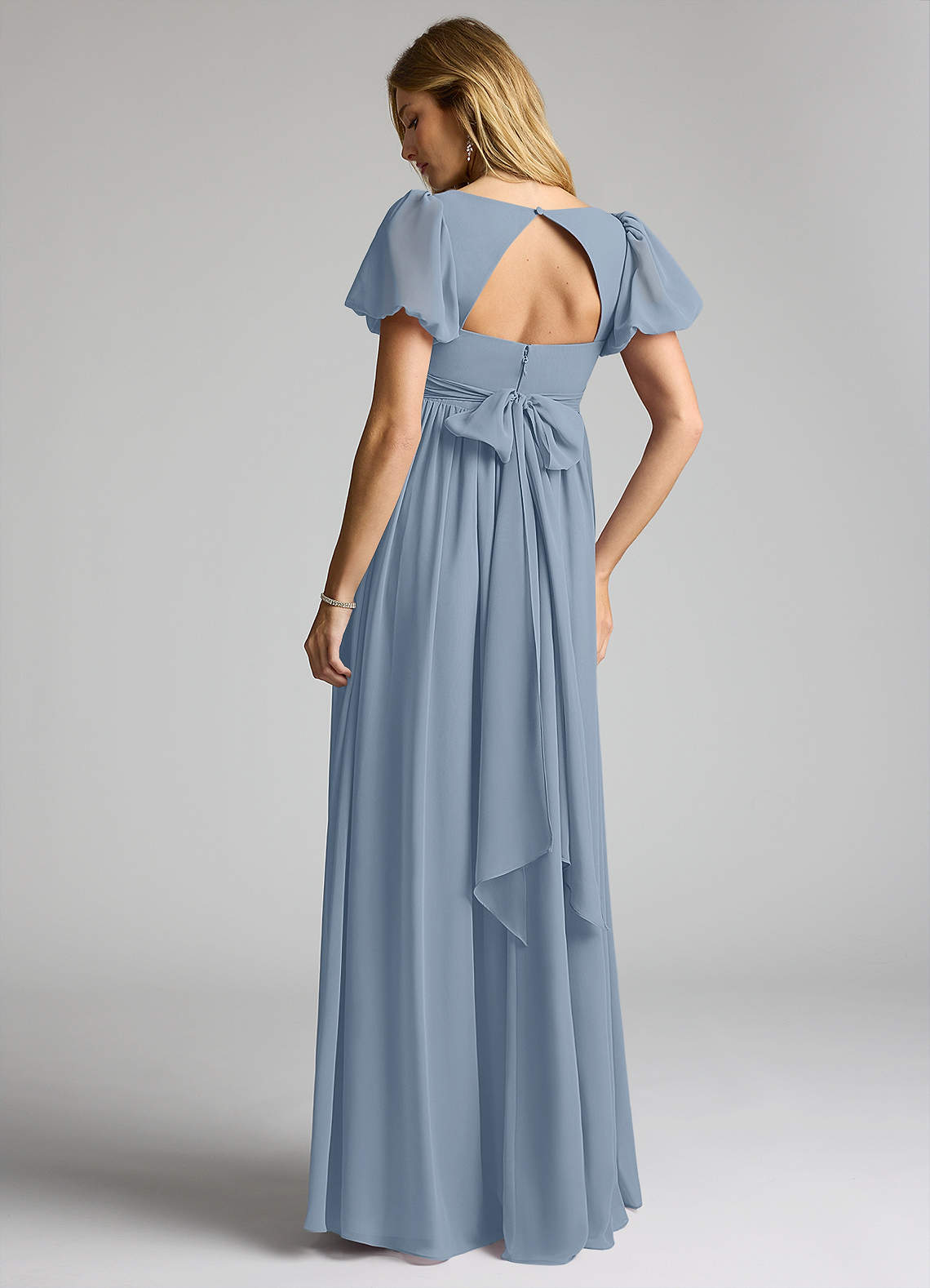 Azazie Madisynn Vestidos de dama de honra para maternidade Vestido Arco Comprimento do chão Chiffon image1