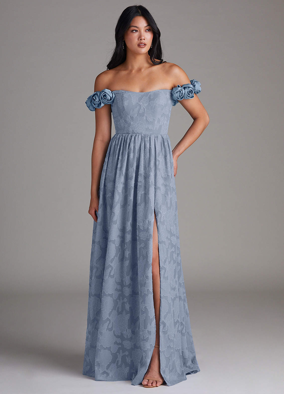 leopard dress blue Wedtrend Women Light Green Bridesmaid Dress with Ruffle Slit Sheath Off The  Shoulder Chiffon Long Wedding Guest Dress – WEDTREND main image 0