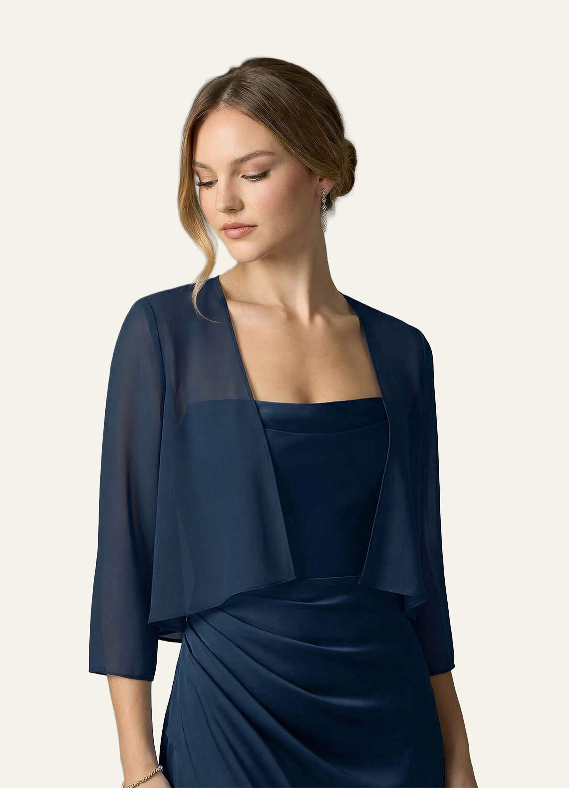 front Azazie Matching Color Fisher Chiffon Wrap