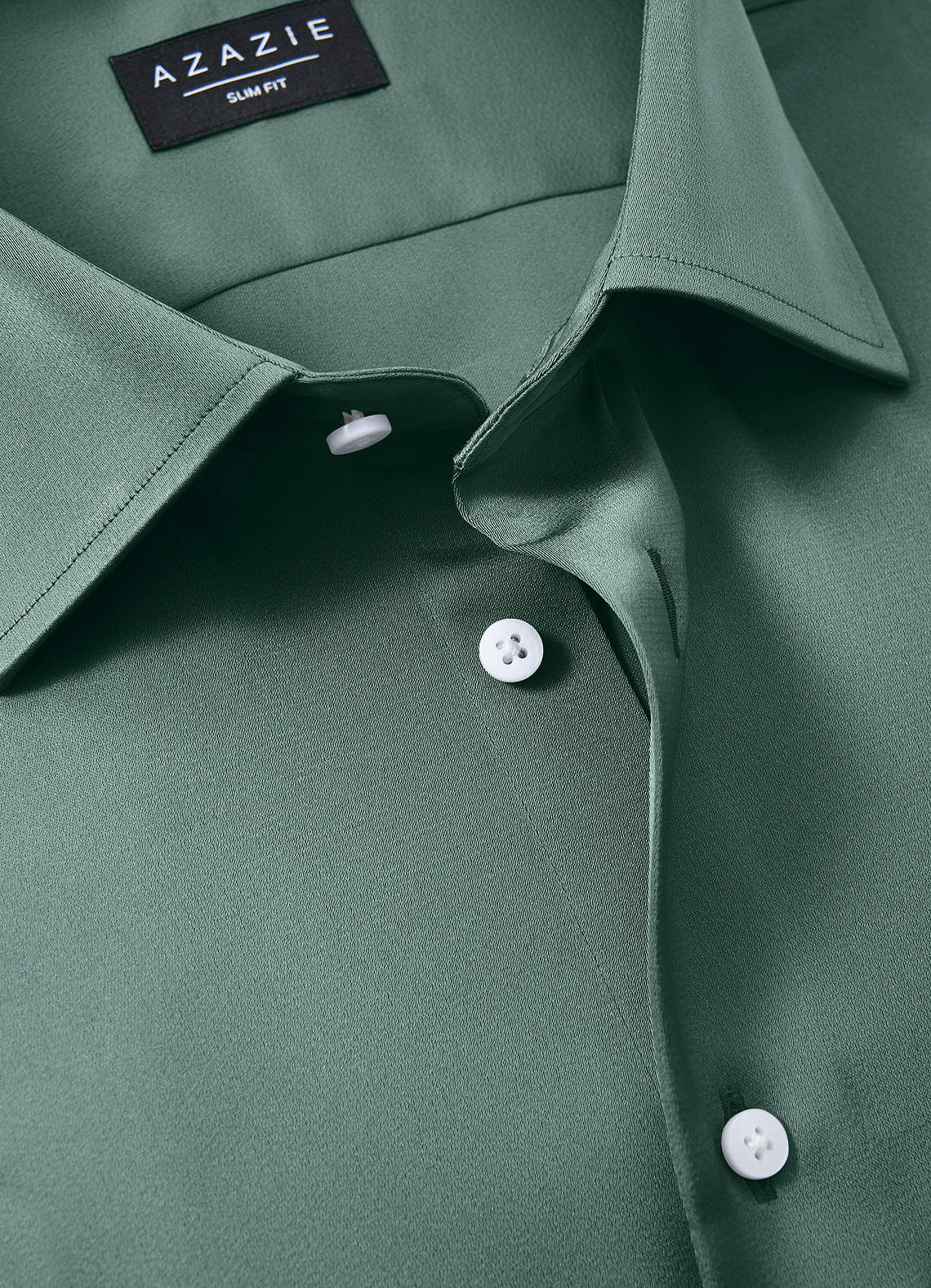 front Julian Eucalipto Camisa de vestir de satén elástico