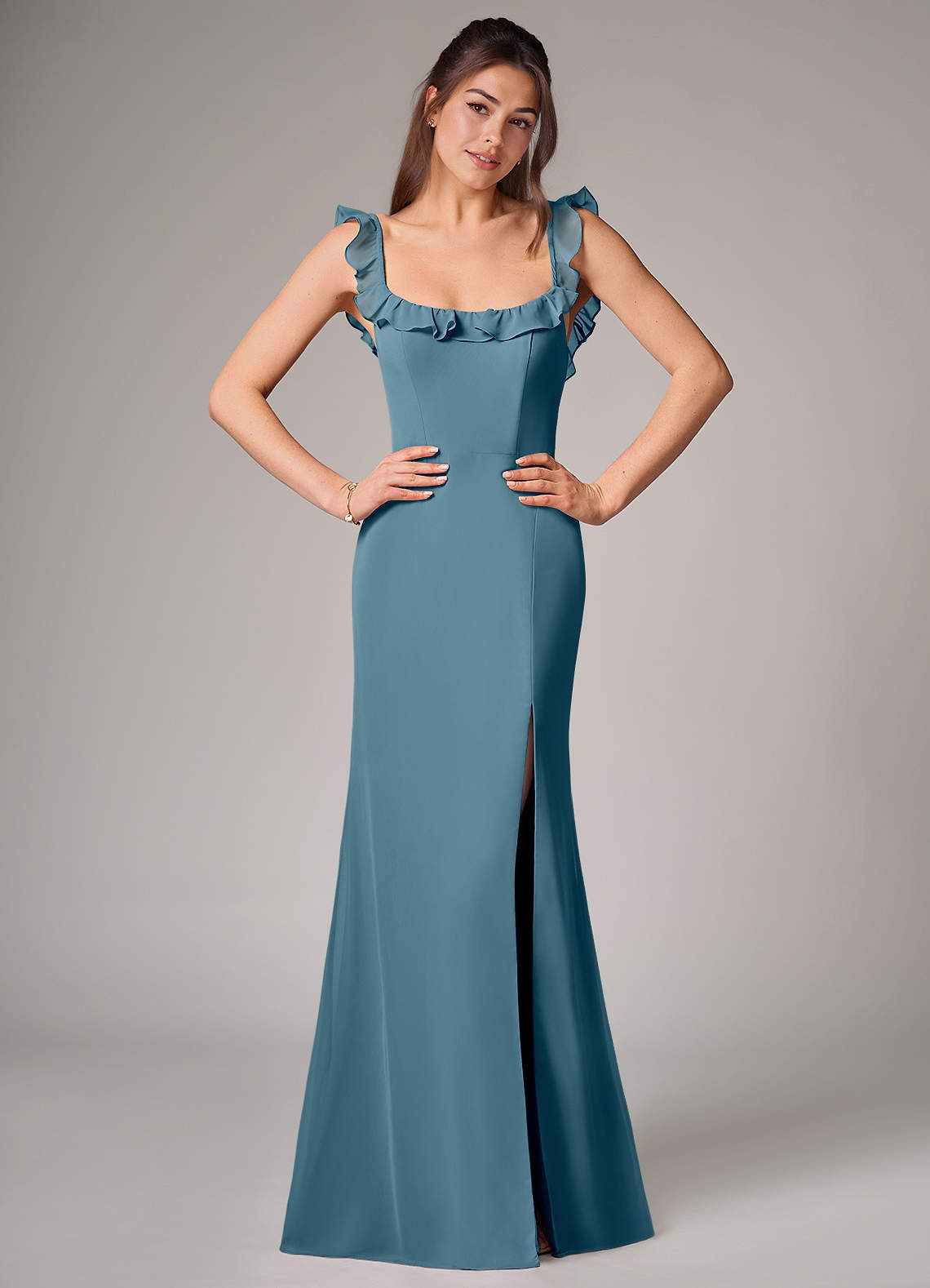 bermuda blue bridesmaid dresses Azazie Rue