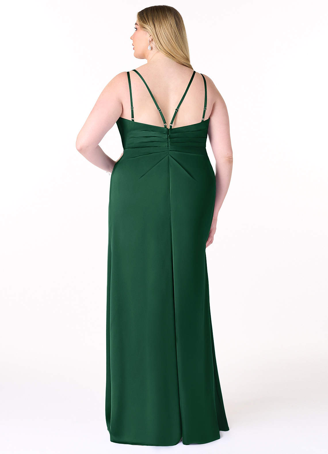 Azazie Aqua Dark Green Stretch Satin Bridesmaid Dresses | Azazie