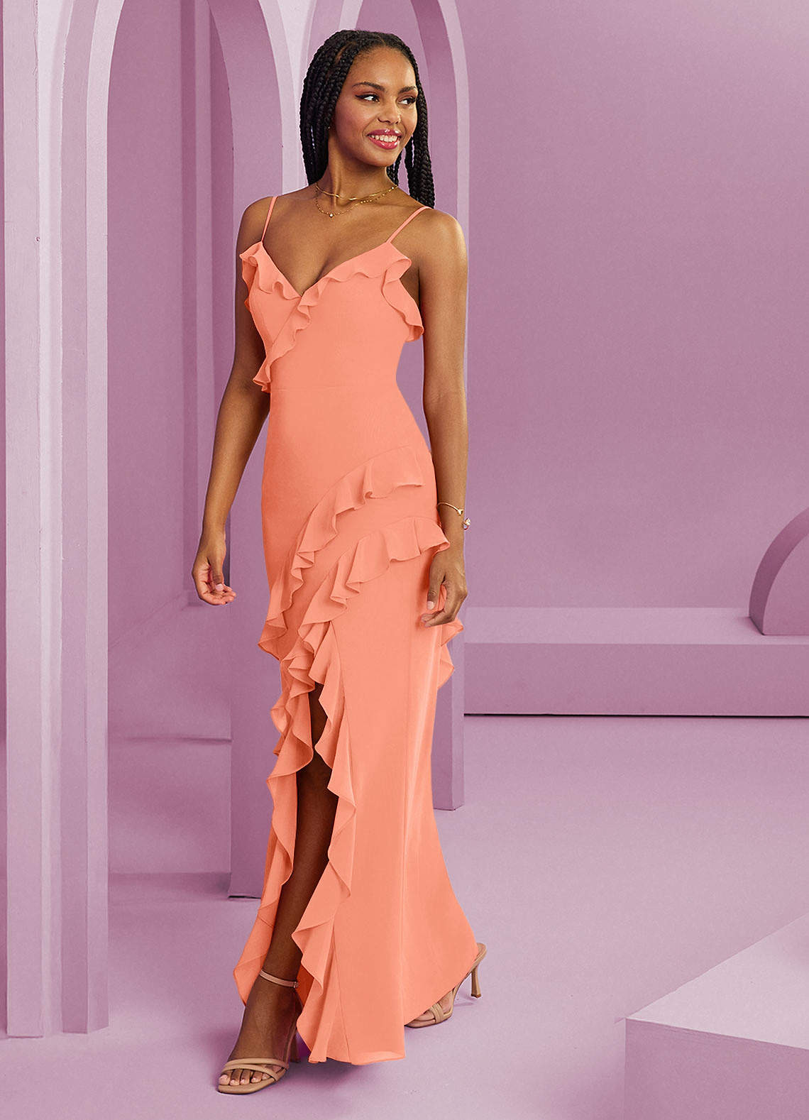 Barbie ♥ Azazie Bridesmaid Dresses Sunset Sheath Chiffon Dress image1