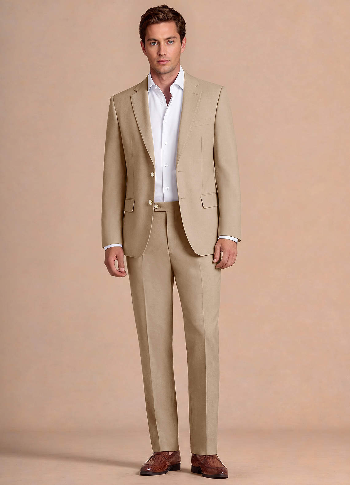 front Bennett Tan Wool Blend Suit