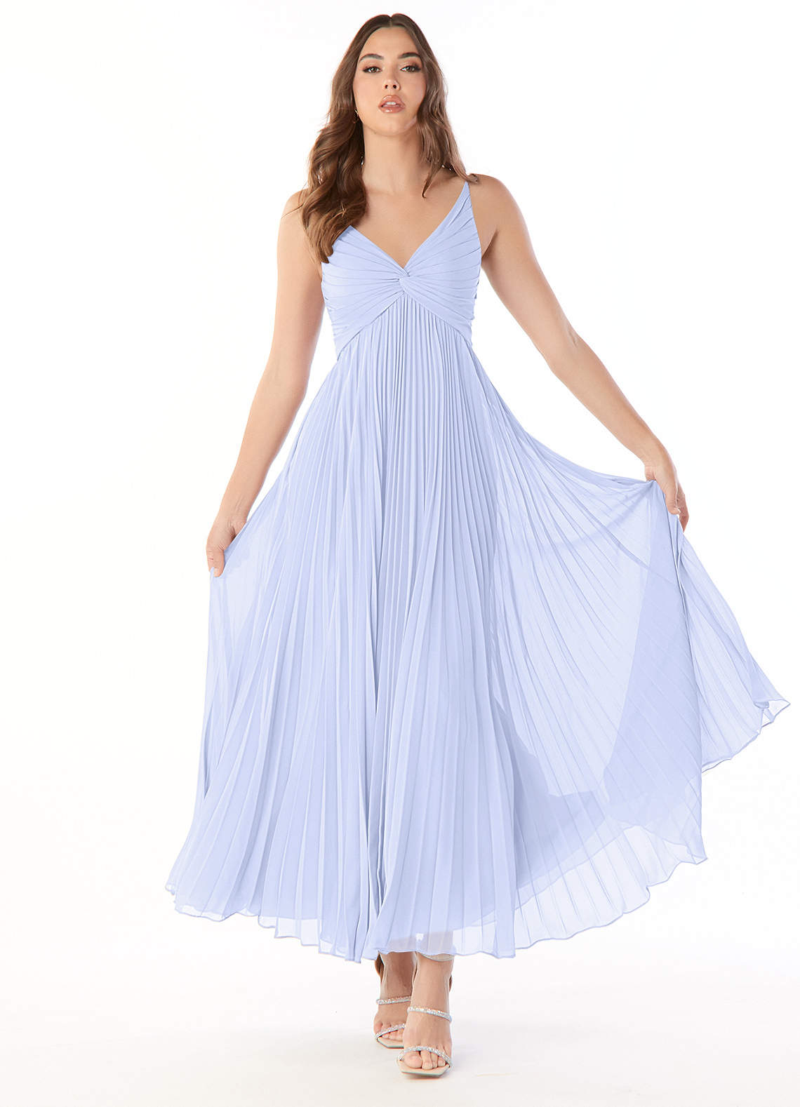 Azazie Raychelle Jurken voor bruidsmeisjes Jurk van Chiffon met A-Lijn V-hals Lavendel image1