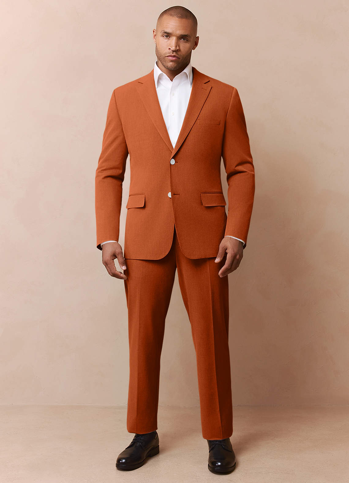 front James Burnt Orange Structured Stretch Suit