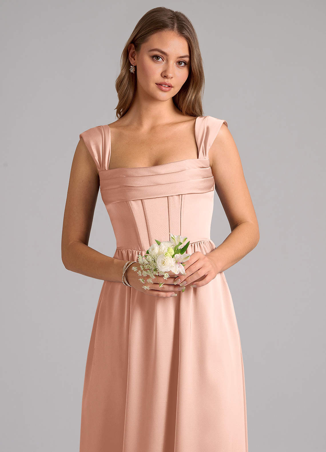 azazie rose gold bridesmaid dresses Azazie Maci