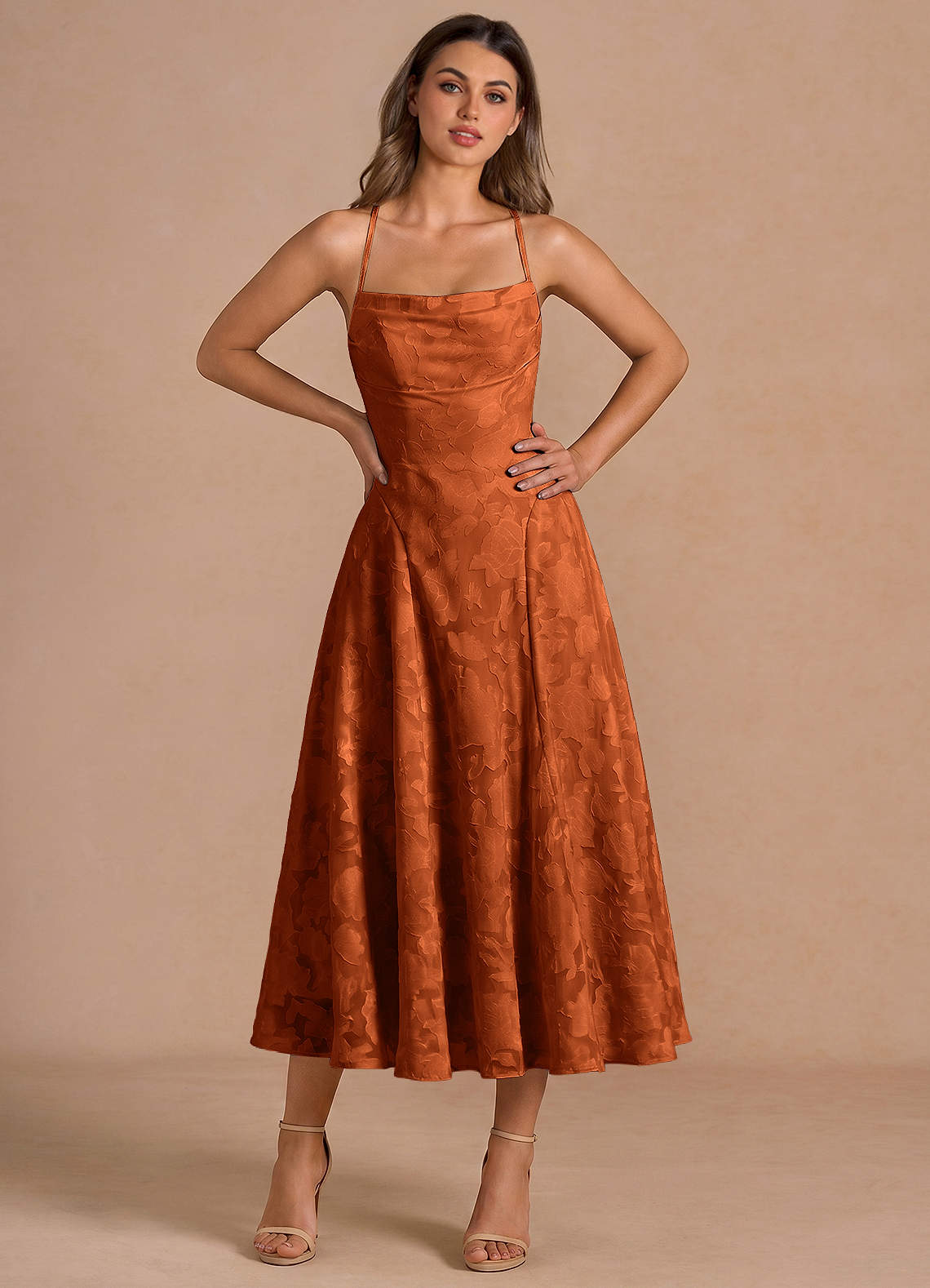 A.E.マルティ☆ファッションプレート『LA SOIRÉE TOSCANE』 Irelia Rust Midi Dress | Azazie