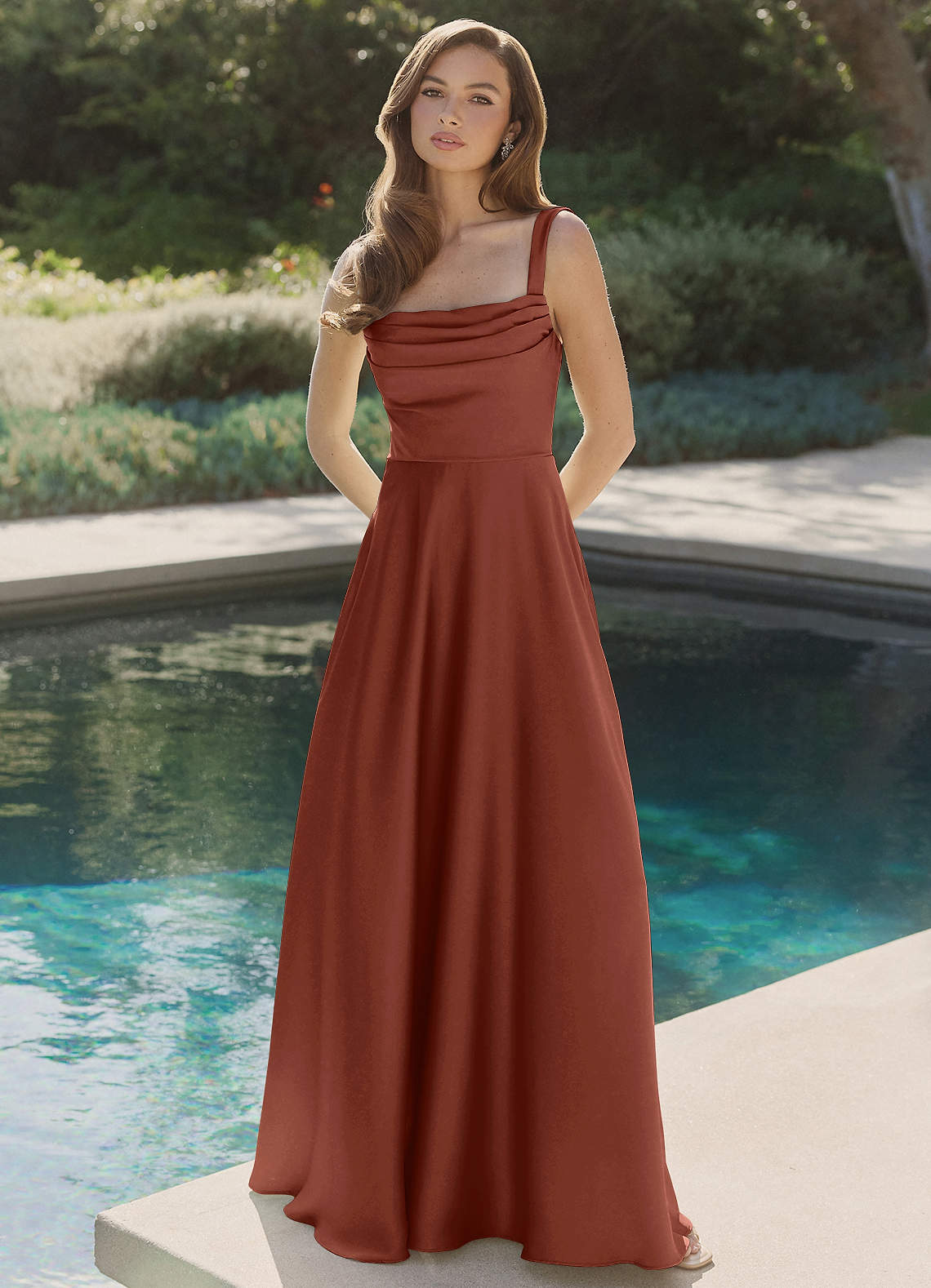 square neck long sleeve bridesmaid dress Sweetheart Chiffon Lace-Up Maxi Neckline occasion:Work Black Satin Babydoll Mini Length:54 [+$ 4.99]
