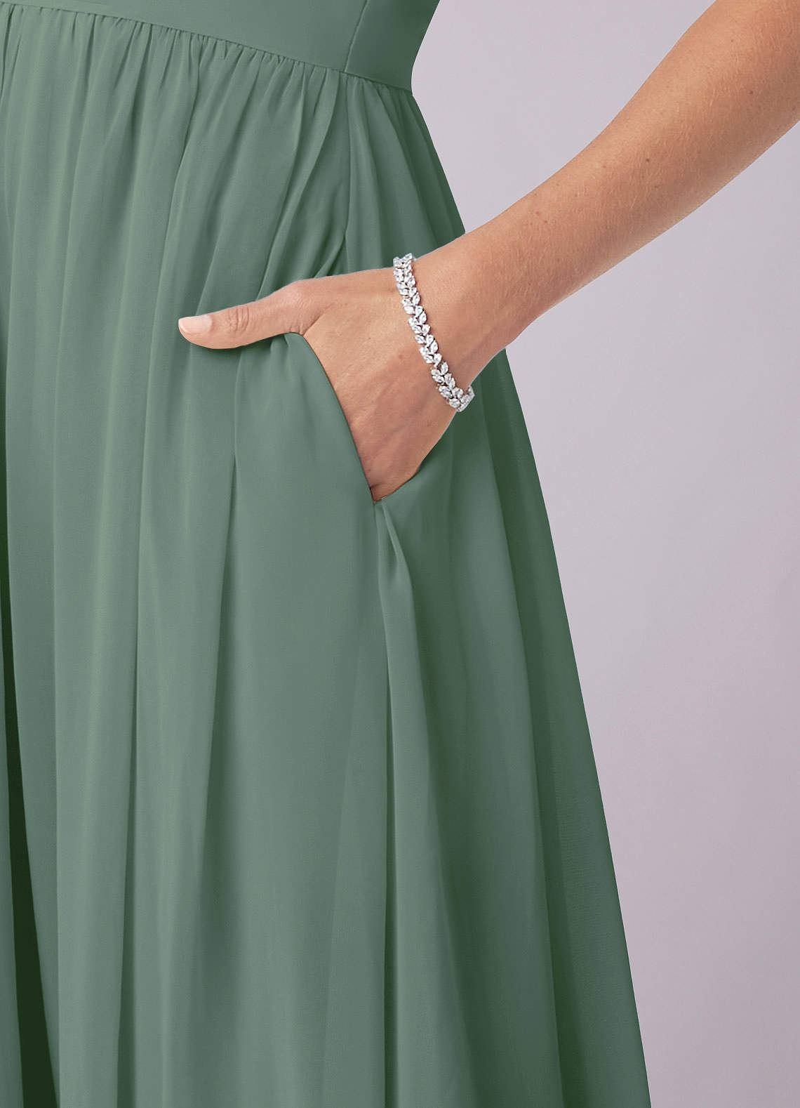 Barbie ♥ Azazie Bridesmaid Dresses A-Line Corset Chiffon Floor-Length Dress image7