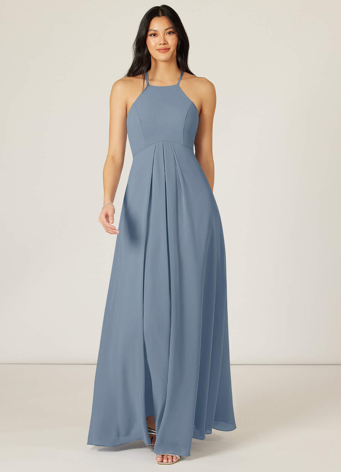 Azazie Sarah Bridesmaid Dresses Twilight Empire Pleated Chiffon Dress image1