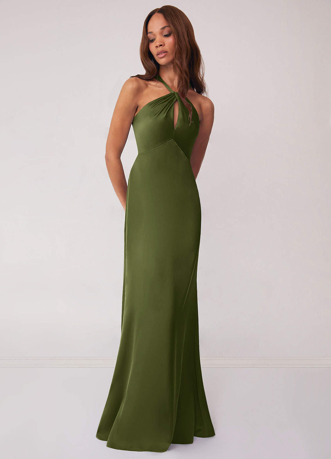 Barbie ♥ Azazie Vente Finale Robe Fourreau en Satin extensible Barbie Pink image3